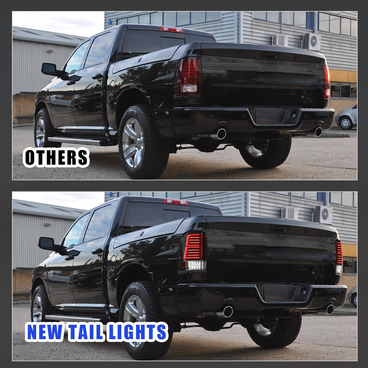 Nixon Offroad Led Tail Lights Assembly For 2009-2018 Dodge Ram 1500 2500 3500 W/Factory Halogen Taillights Model, Full Led Tail Lights Pair For 2019-2023 Ram 1500 Classic Only (Smoked)