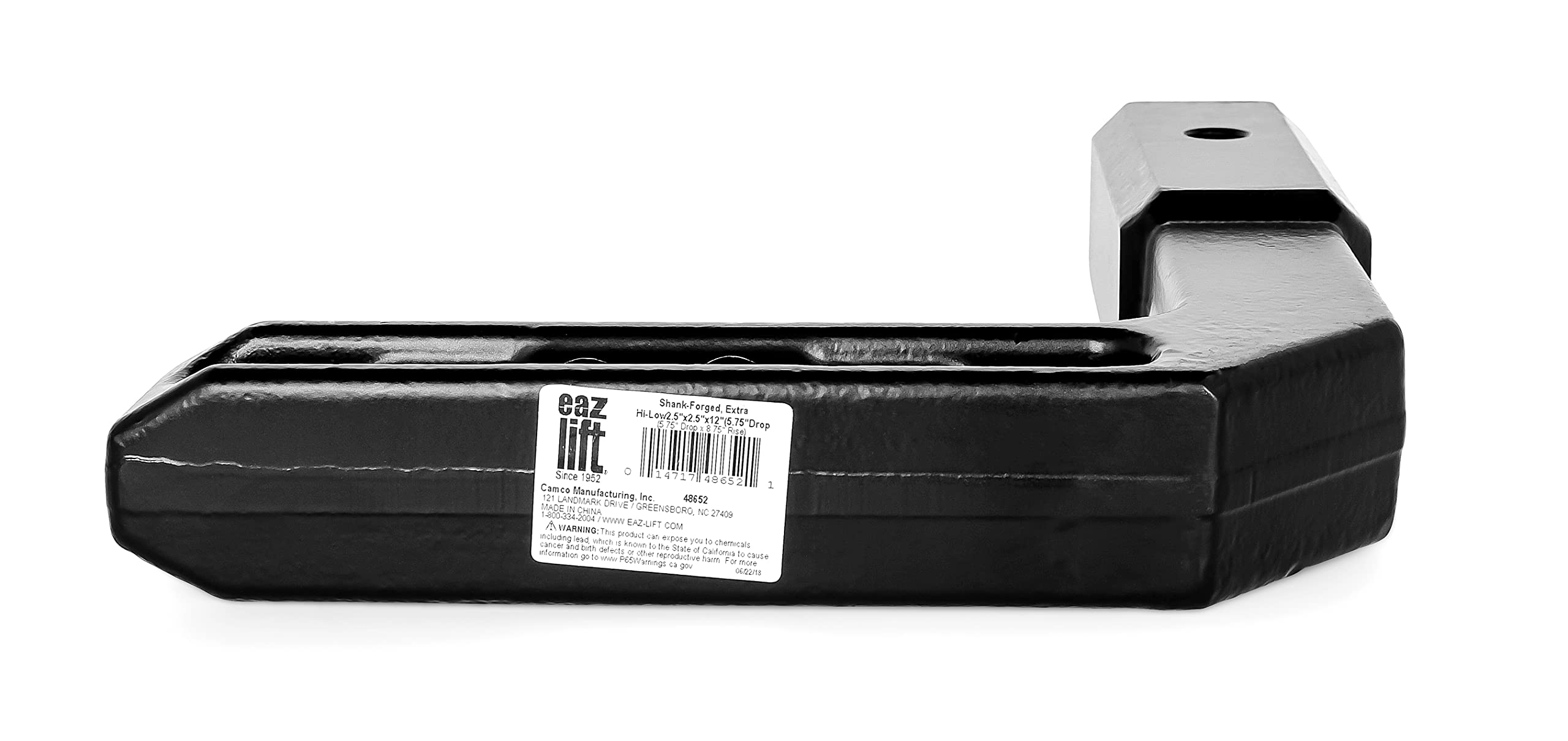 Eaz-Lift 2.5-Inch Shank Ball Mount, 15,000 lb Rating, Alloy Steel, Black, Model 48652