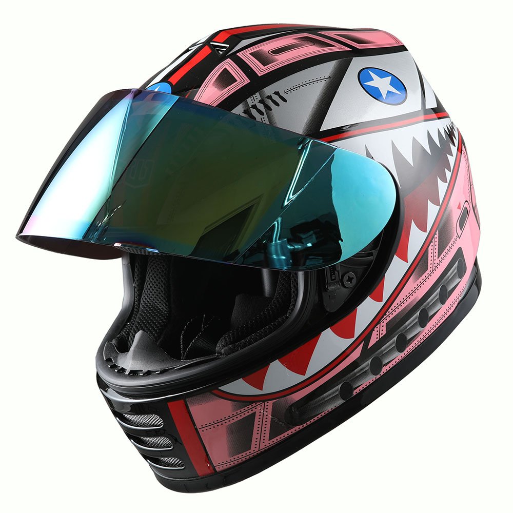 1Storm Youth Kids Motorcycle Full Face Helmet Street Bike Bmx Mx Shark Pink + Mg Youth Glove Bundle
