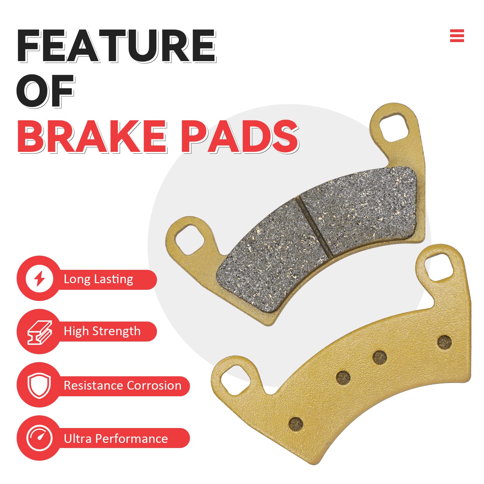 Rear Brake Caliper for Polaris RZR 1000 XP, RZR Turbo, RZR RS1, RZR 900 4-Seater Without Bracket OEM# 1912141 1912142 1912478 19