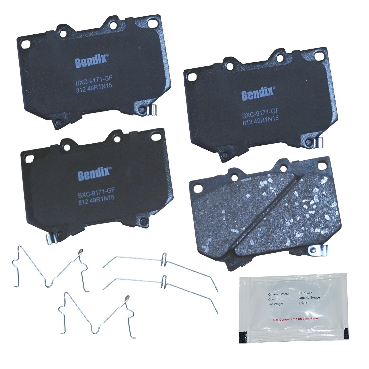 Bendix Priority1 Cfc812 Ceramic Front Brake Pads For Toyota Sequoia 2007-2001, Tundra 2003-2000