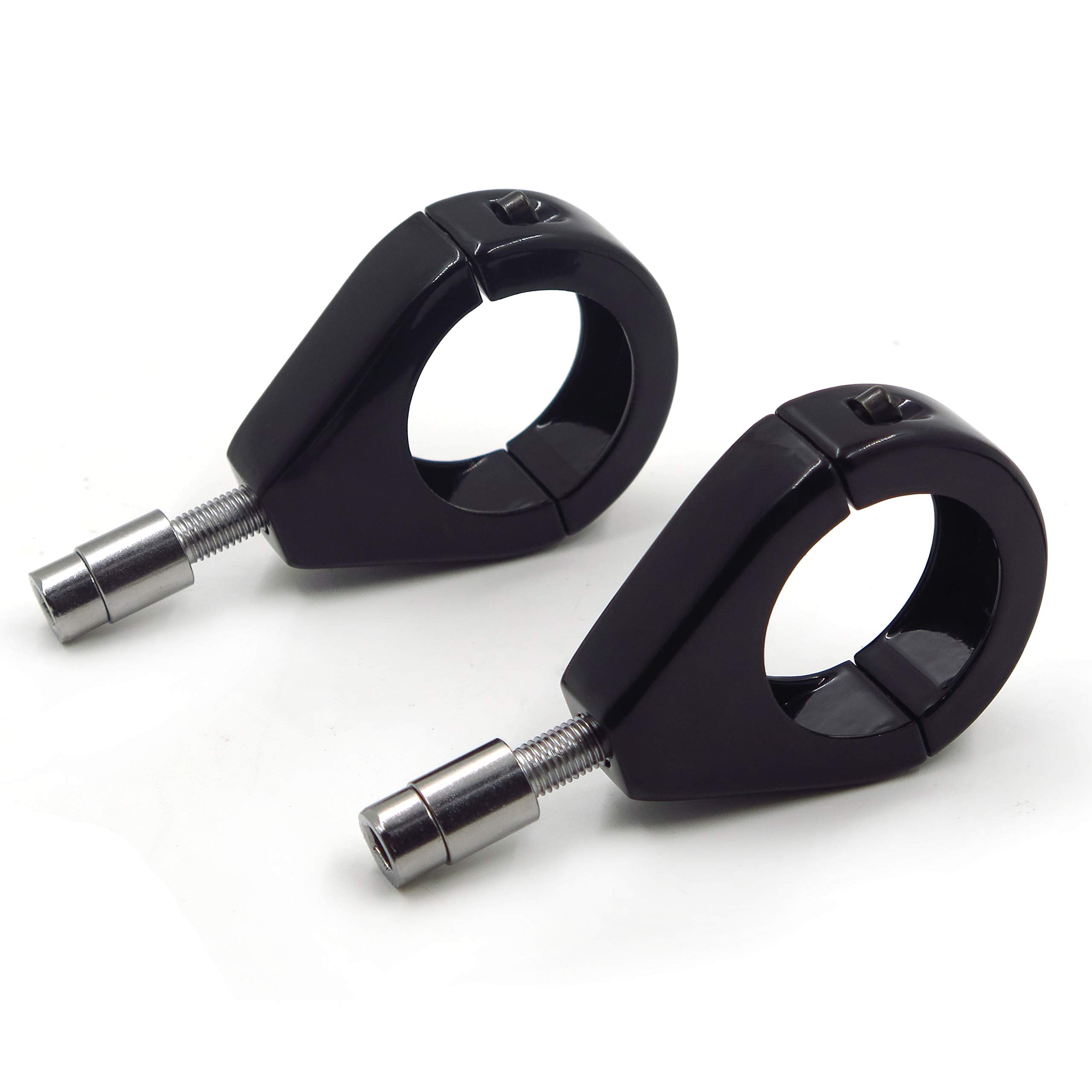 Httmt Mt299-001-Bk Turn Signal Indicator Relocation Fork Clamp Kit Compatible With Harley Softail Mount Bracket 41Mm Fork Black