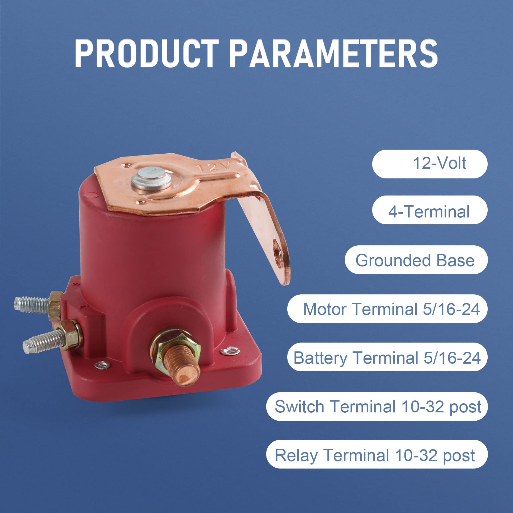 JDMSPEED New Red Solenoid Relay 12V Heavy Duty Replacement for Ford Starter Car Truck Replaces SW3, SNL135, B-6A-11450A, D2AF114