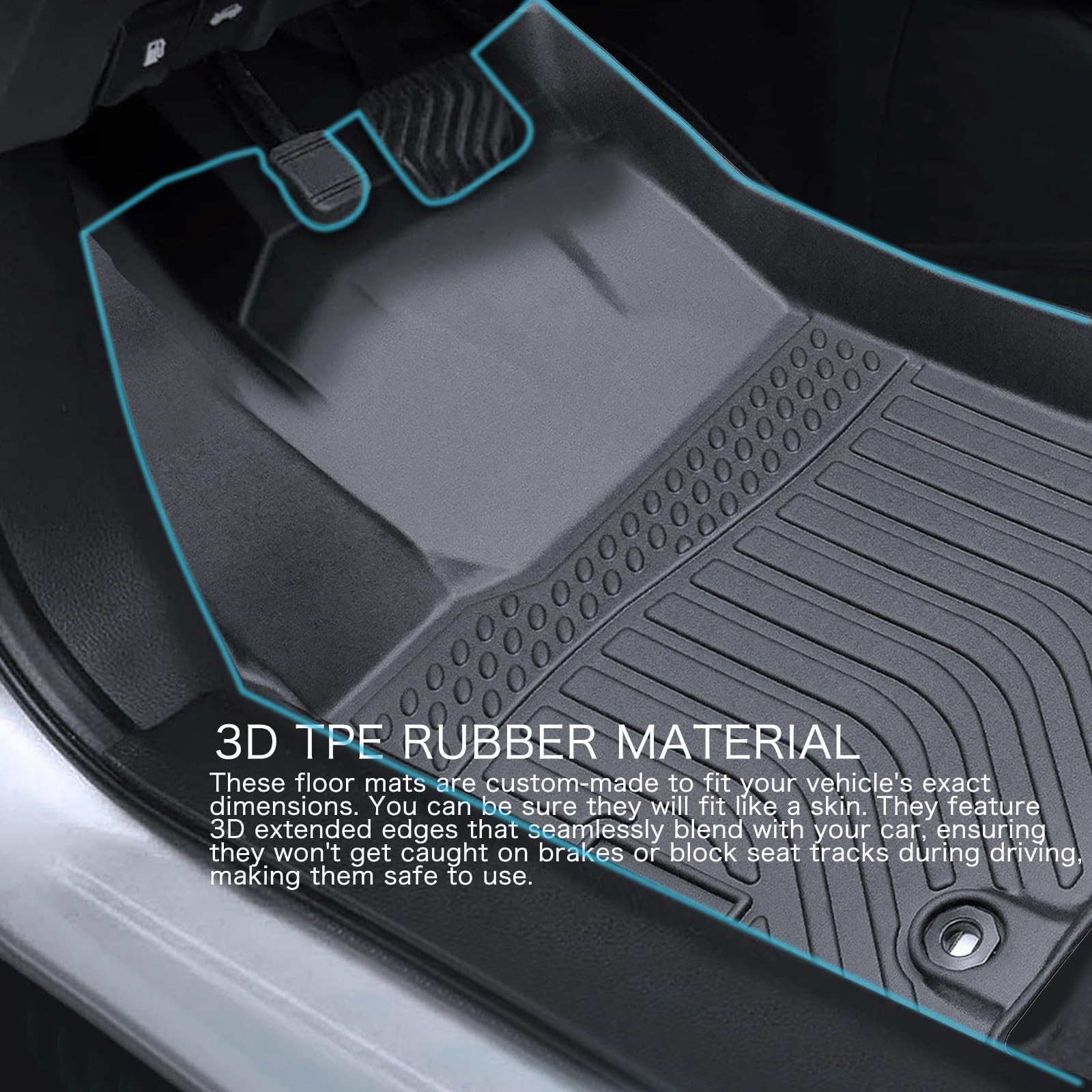 Tupliege Floor Mats for 2021-2023 Elantra N (No Fit 21-23 Hybrid) All Weather Protection Custom TPE Rubber Floor Odorless Anti-S