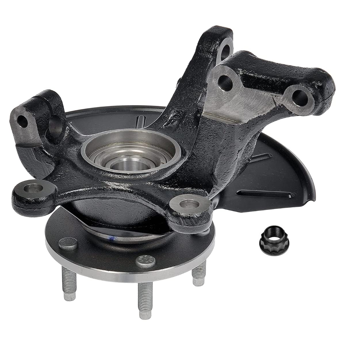 Auto Shack Front Steering Knuckle & Wheel Bearing Hub Assembly 5 Lugs Driver Side for Ford Escape, Mercury Mariner, Mazda Tribute - Black