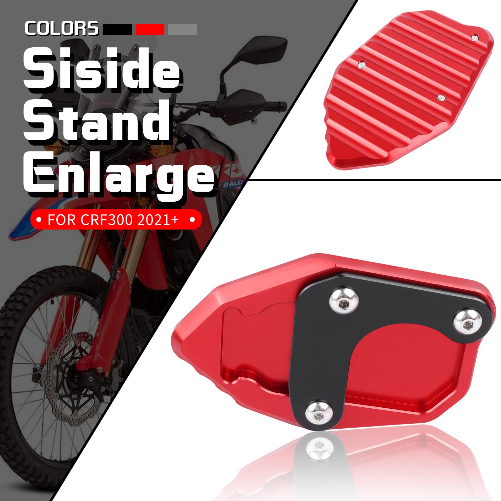 BAIONE Kickstand Extension Pad Replacement for Honda CRF300L CRF 300L Rally 2021 2022 Motorcycle Side Stand Foot Enlarger Plate