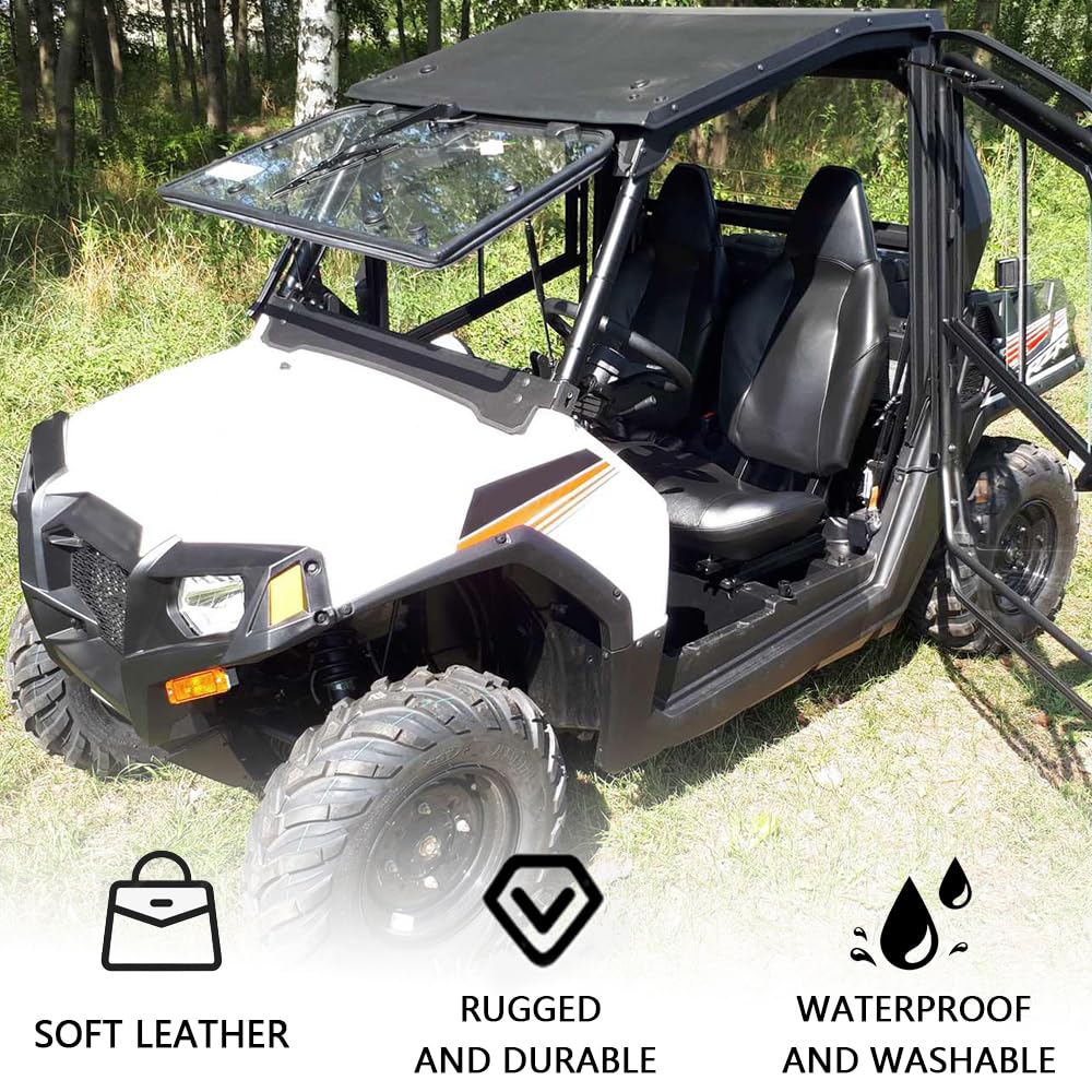 PIT66 Seat Cover Kit for Polaris RZR 570/800/900 & ACE 325/570, Black Vinyl, Seat Base & Back, Model 03SCB7109PBKPIT