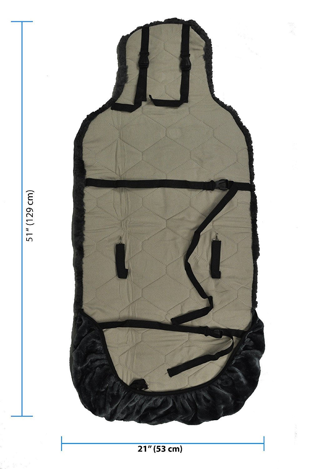 Eurow Sideless Sheepskin Seat Cover - Ultra-Dense, Slip-Resistant, Airbag Compatible, Universal Fit, Champagne