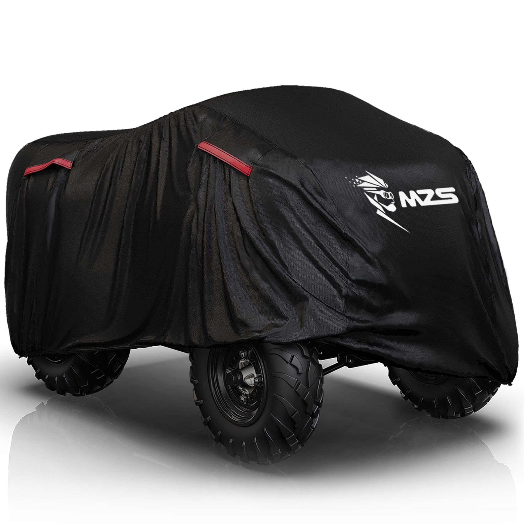 Mzs Atv Cover, All Weather Season Outdoor Waterproof Protection Accessories Fits Up To 88 Inch Quad 4 Wheeler Covers - Tear Wind Proof Vents Night Reflective Adjuster Buckle Storage Bag