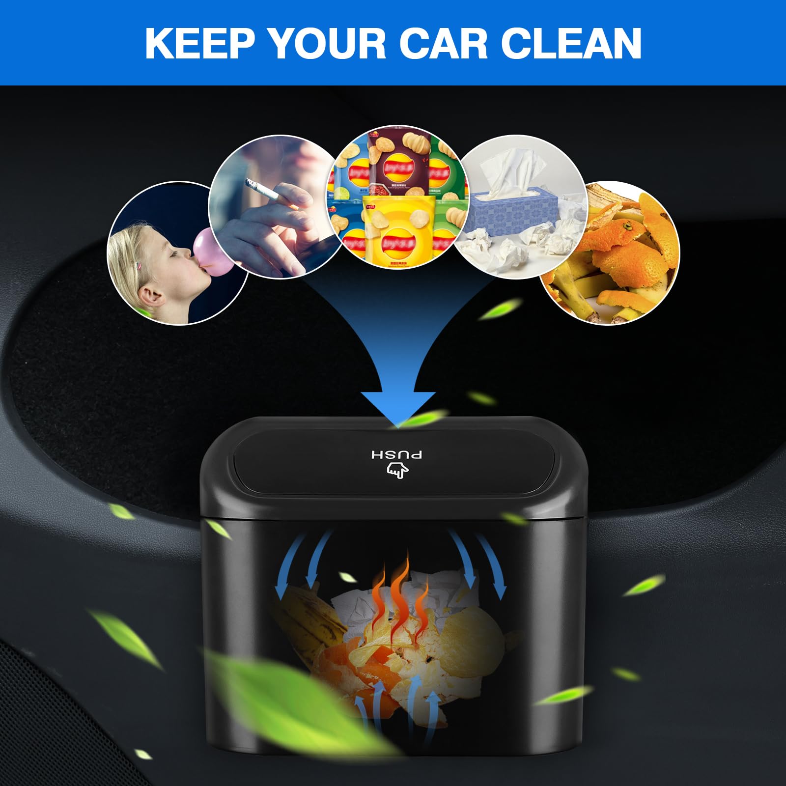 Canvcle Car Door Side Storage Box And Trash Can For 2020-2023 2024 Tesla Model Y Accessories Front Rear Door Insert Tray Organiz