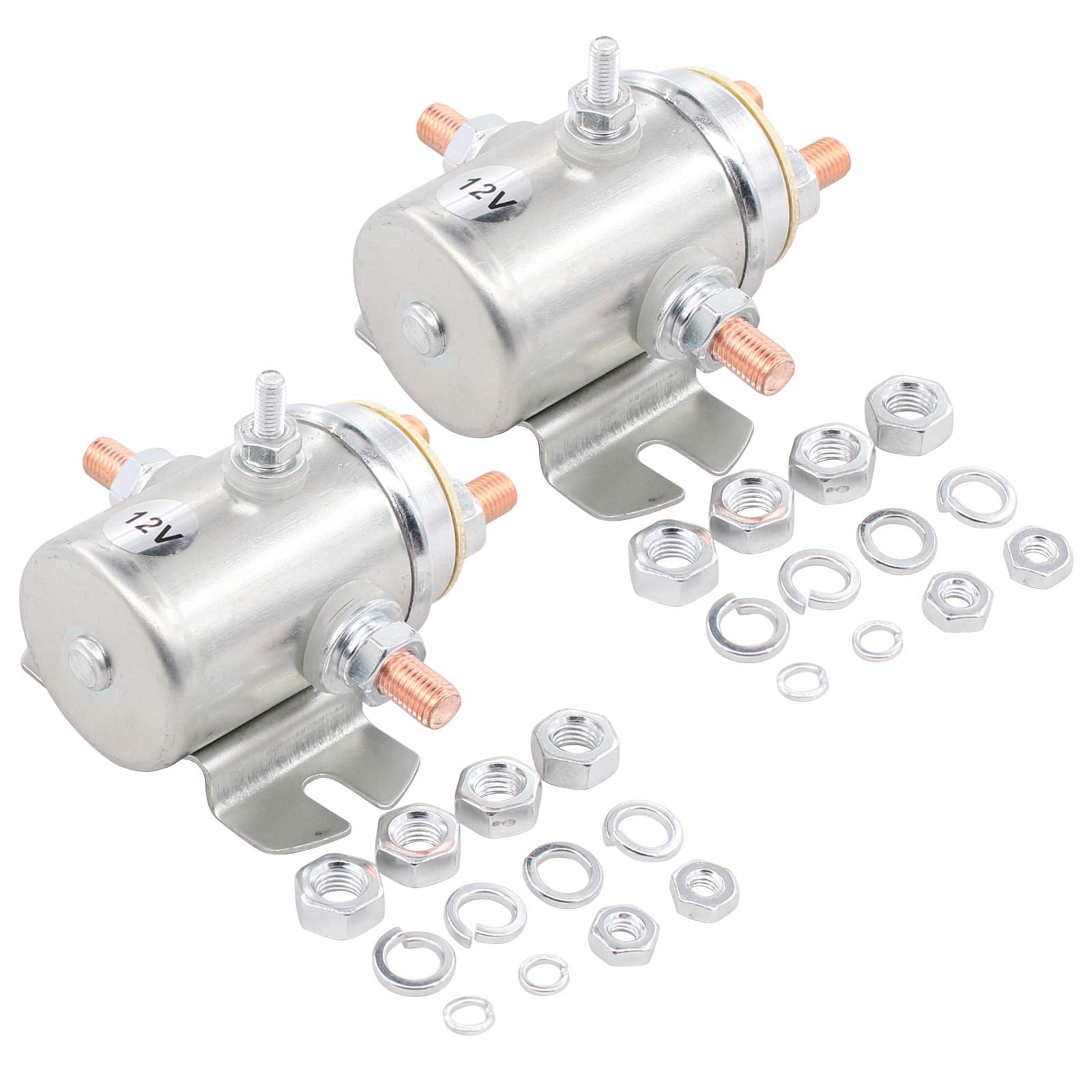 Applianpar Pack Of 2 Solenoid Relay Switch 440003 440110 24401-01 For Prestolite Ramsey Winch Golf Continuous Duty 12V 5-Terminal