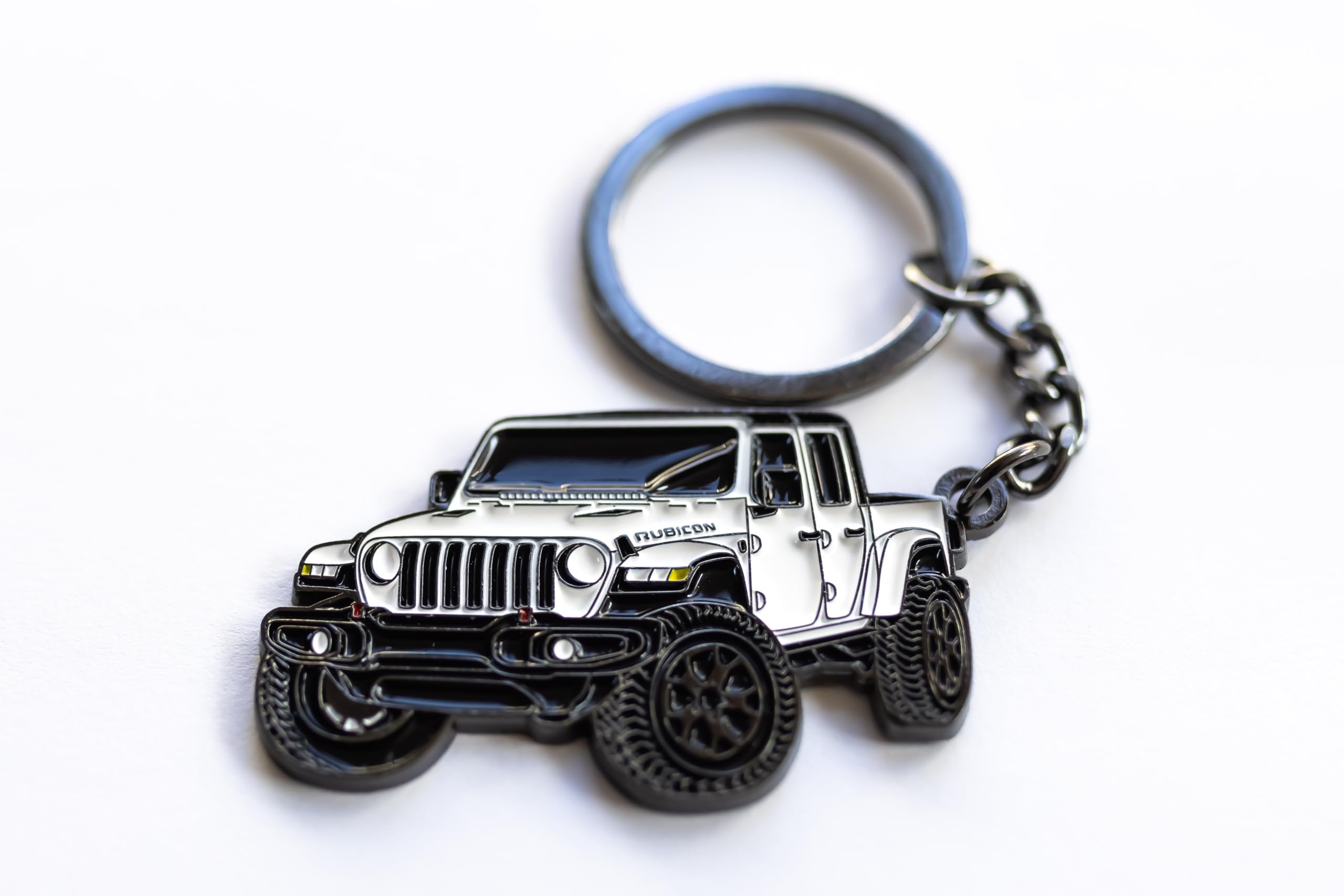 Whitaker World LLC Metal keychain Accessory For Jeep Gladiator! Metal Keychain (White)