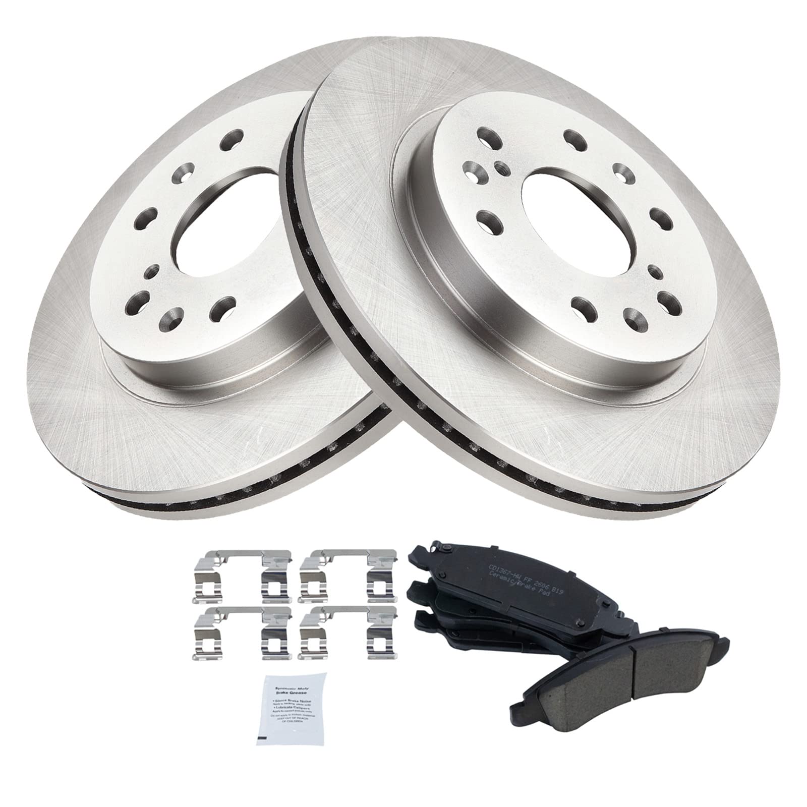 Trq Front Premium Posi Ceramic Brake Pads & Rotors Kit For Gm Pickup Suv