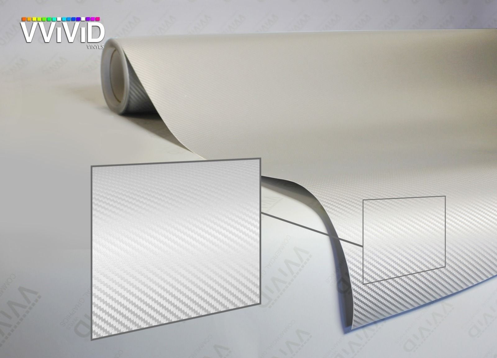 Vvivid Xpo White Carbon Fiber Car Wrap Vinyl Roll With Air Release Technology (1Ft X 5Ft)
