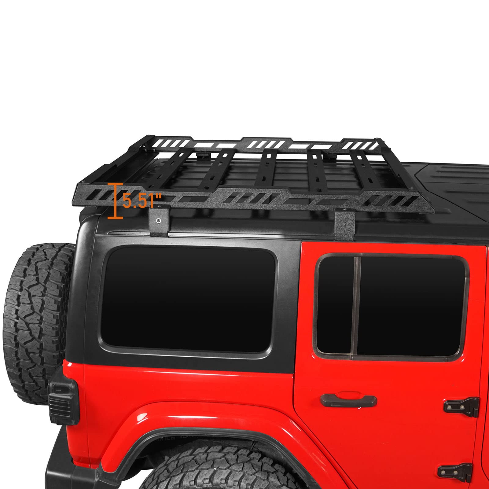 Hooke Road Roof Rack Cargo Basket Crossbar For 2018-2025 Jeep Wrangler Jl 2 Or 4 Doors & Gladiator Jt (Hard Top Only)