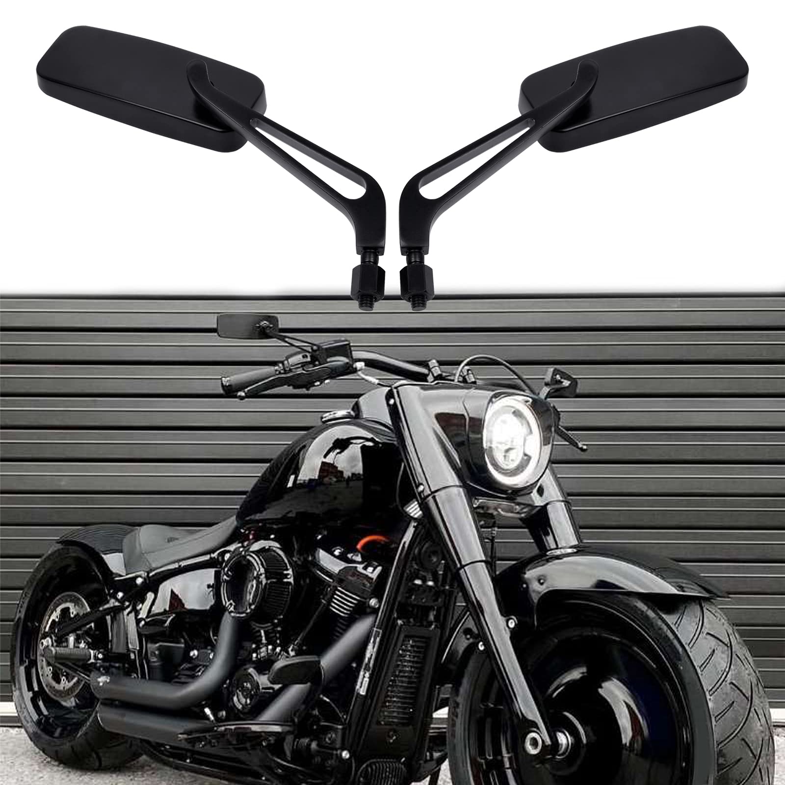 Black Motorcycle Side View Mirrors For Harley Davidson Sportster 883 1200 Street Glide