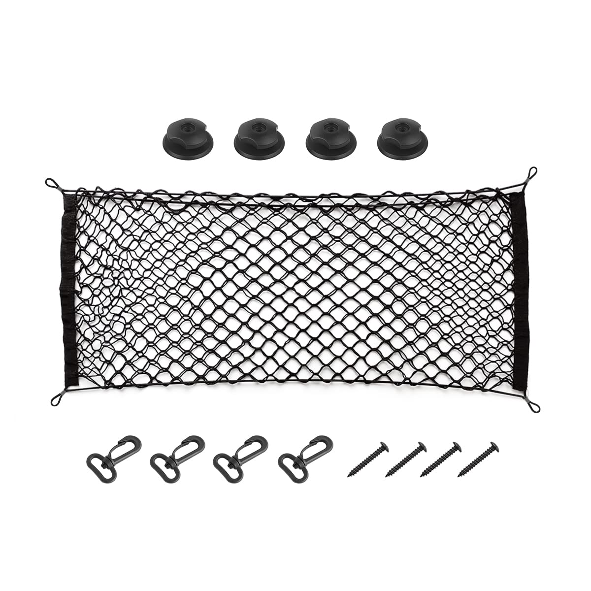 Car Rear Cargo Net, Adjustable Elastic Storage Organizer Net, Trunk Cargo Storage Net, Universal Fit For Car, Vehicle, Suv (35.4