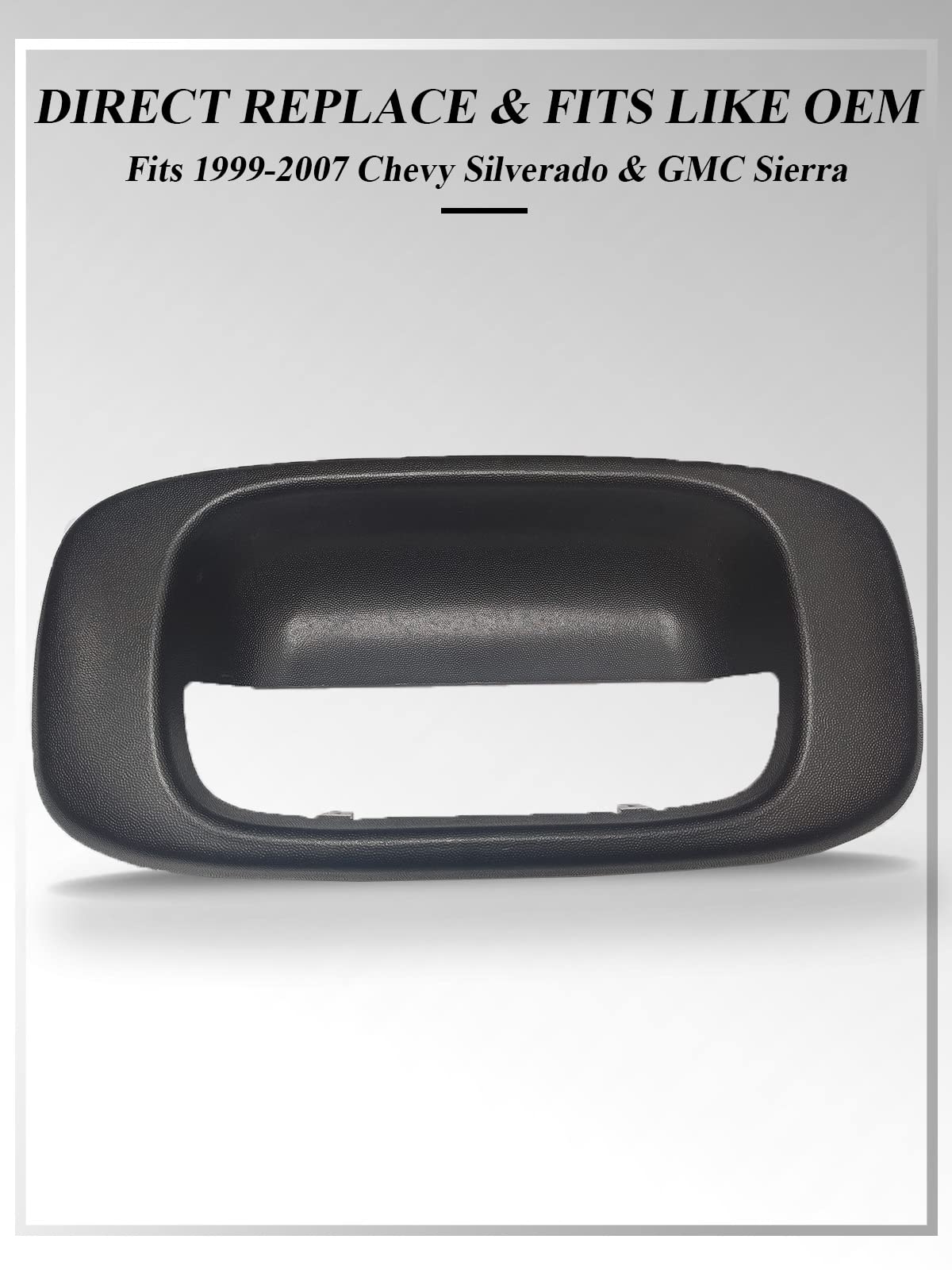 SYOAUTO Tailgate Handle Bezel Trim Fits for 1999-2007 Chevy Silverado GMC Sierra 1500 2500 3500 Black Textured Replaces# 1522853
