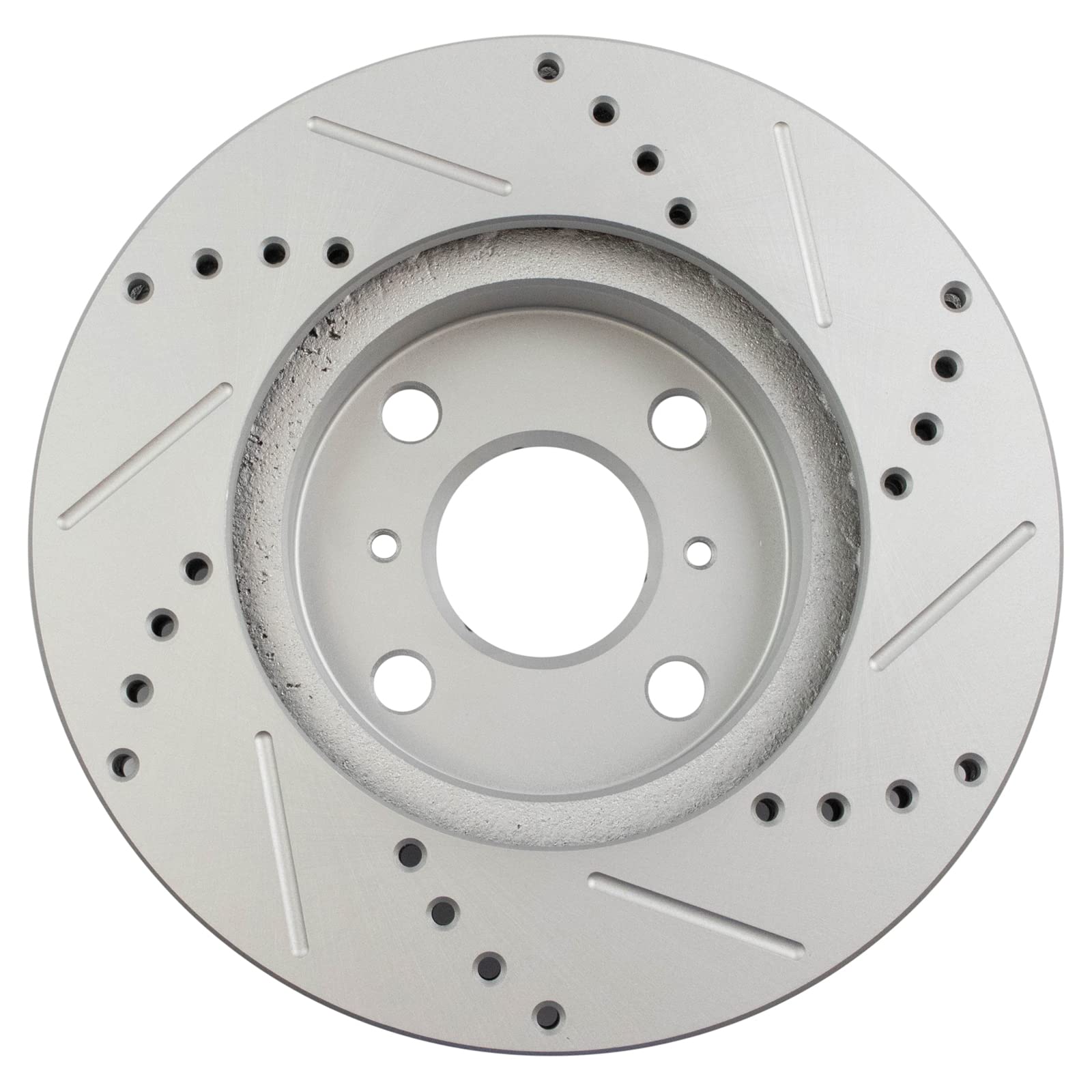 Trq Front Performance Brake Rotors Set Premium G-Coated Cross Drilled & Slotted Compatible With 2004-2006 Scion Xa Xb