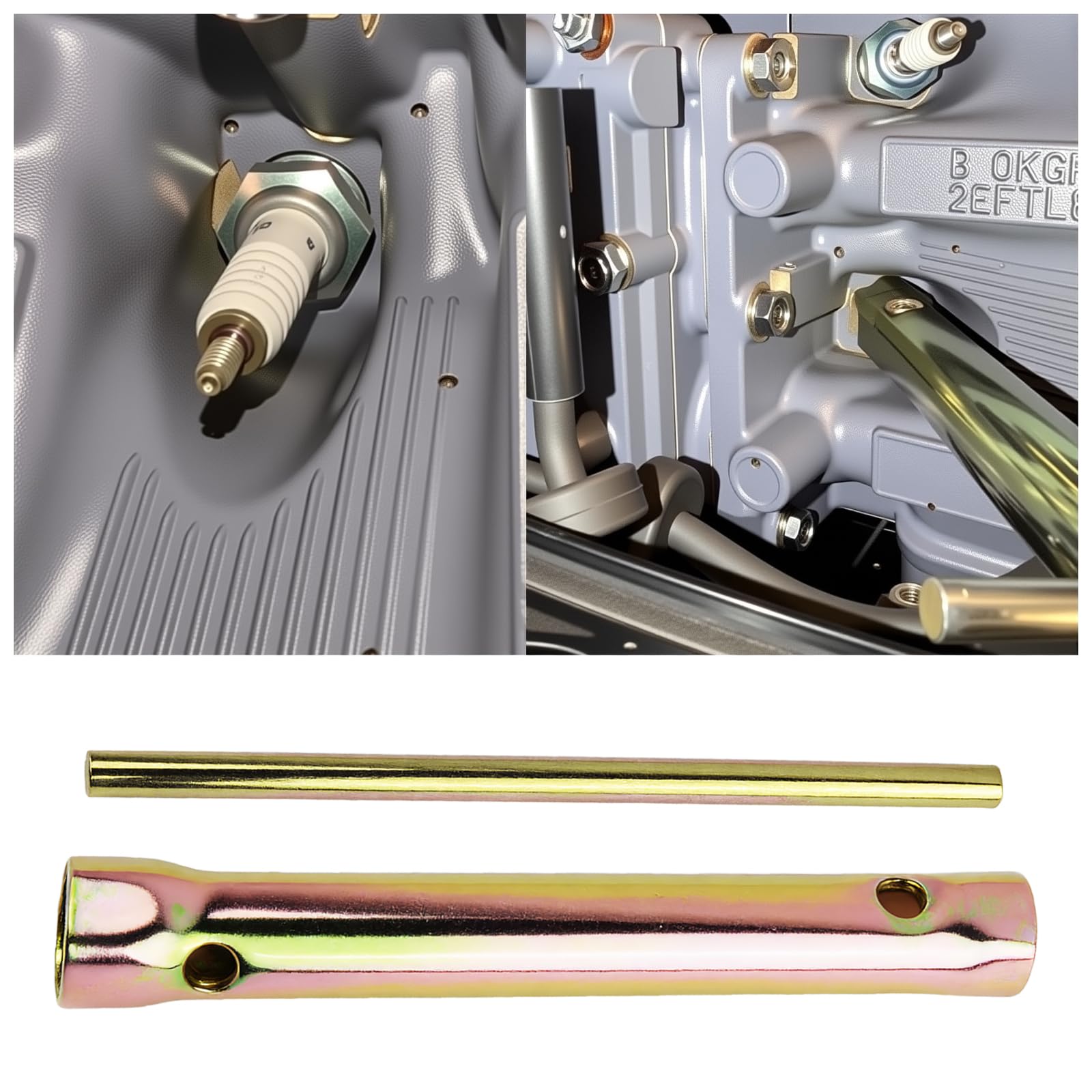 Purthog Double Ended 16-18mm Spark Plug Wrench,Sturdy 5/8 Spark Plug Socket with Labor-Saving Lever,Professional Motorcycle Spar
