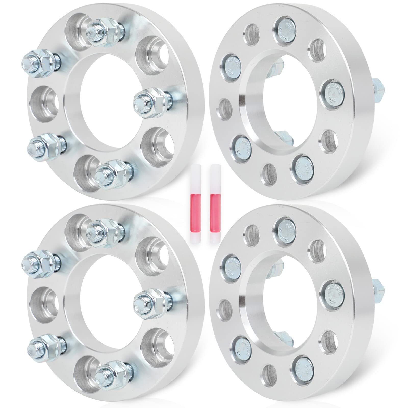 OCPTY 4 PCS 1 (25mm) Wheel Spacers 5 Lug 5x4.5 to 5x110 (5x114.3to5x110) with 12x1.5 Studs fits for Hyundai for Honda for Acura 