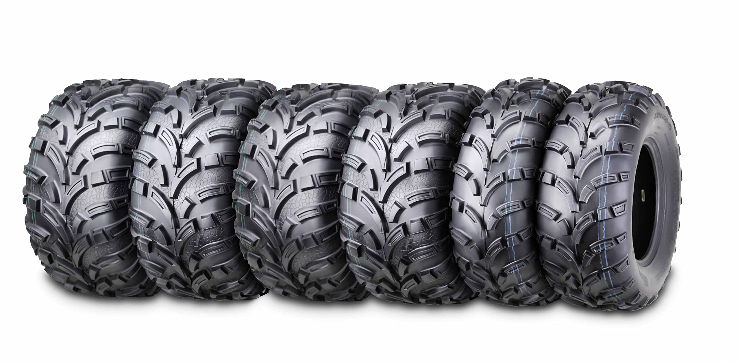 Wanda Set 6 Atv Utv Tires (2) 25X10-12 Front & (4) 25X11-12 Rear Mud 6X6