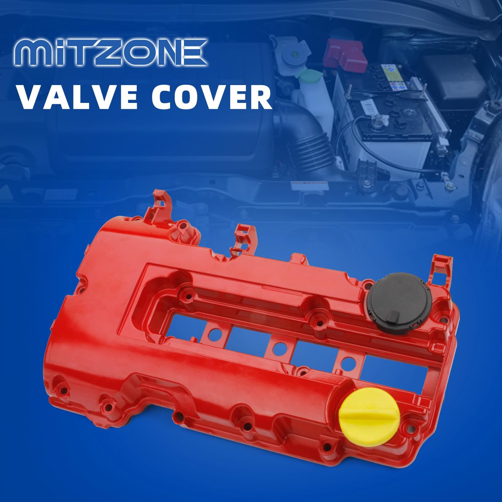 MITZONE Aluminum Valve Cover for Chevrolet Cruze/Sonic/Trax/Volt/Buick Encore/Cadillac ELR 2011-2019, 1.4L Turbo, Red Upgrade Model