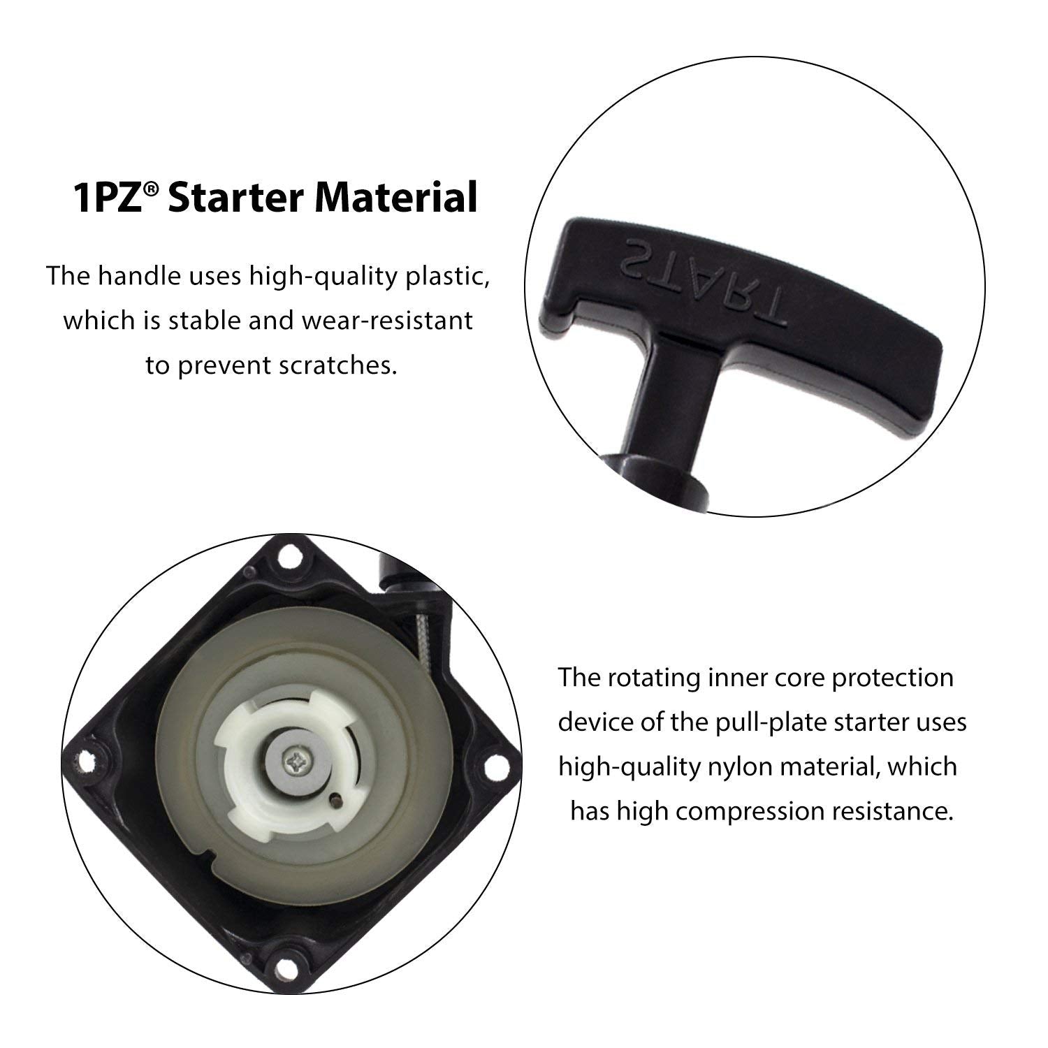 1PZ MOT-P01 Recoil Pull Start Starter for Motovox MVS10 43cc 47cc 49cc Gas Scooter, Dirt Bike, Chopper, ATV Replacement Part