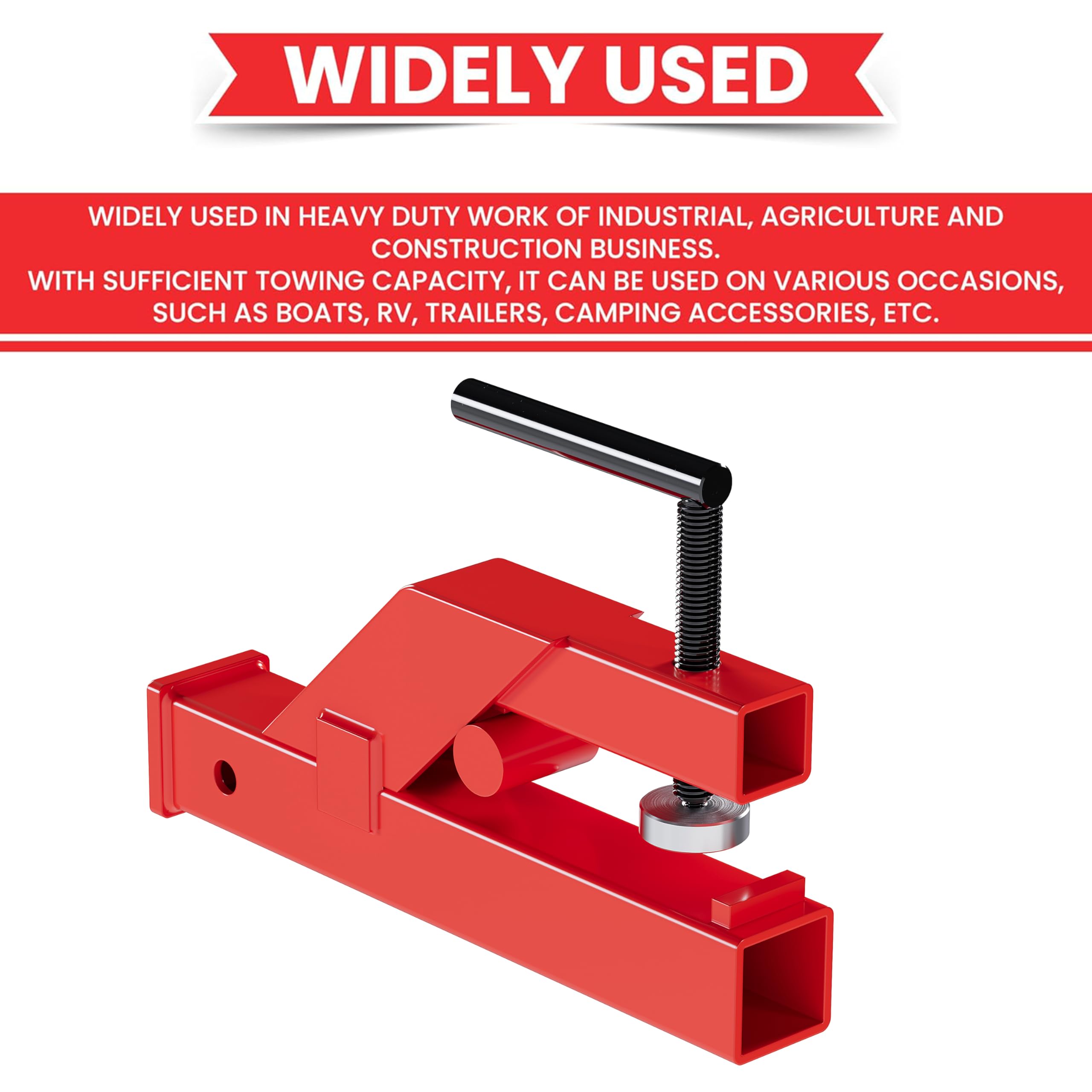 Hecasa Clamp On Trailer Hitch 2'' Ball Tractor Mount Receiver Hitch Mount Adapter Compatible With Deere Bobcat Tractor Bucket