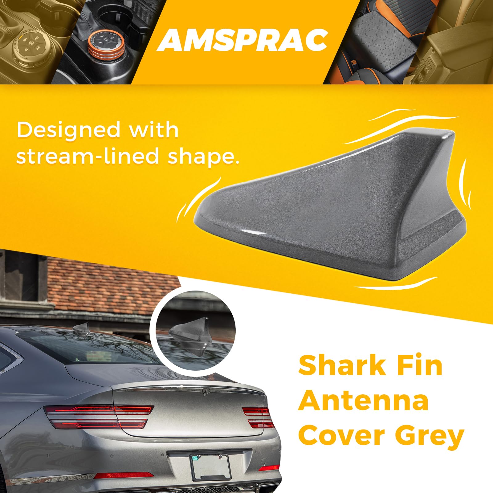 Amsprac Shark Fin Antenna Cover,Car Roof Antenna Caps Fit For Kia Optima 2014-2020,For Hyundai Sonata 2015-2019(Not Sport),For G