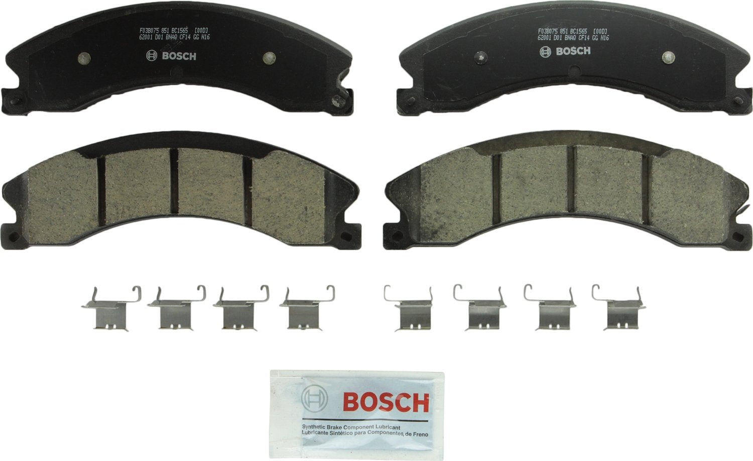 BOSCH BC1565 QuietCast Premium Ceramic Disc Brake Pad Set - Compatible with Select Chevrolet Silverado 2500/3500 HD, Suburban 35