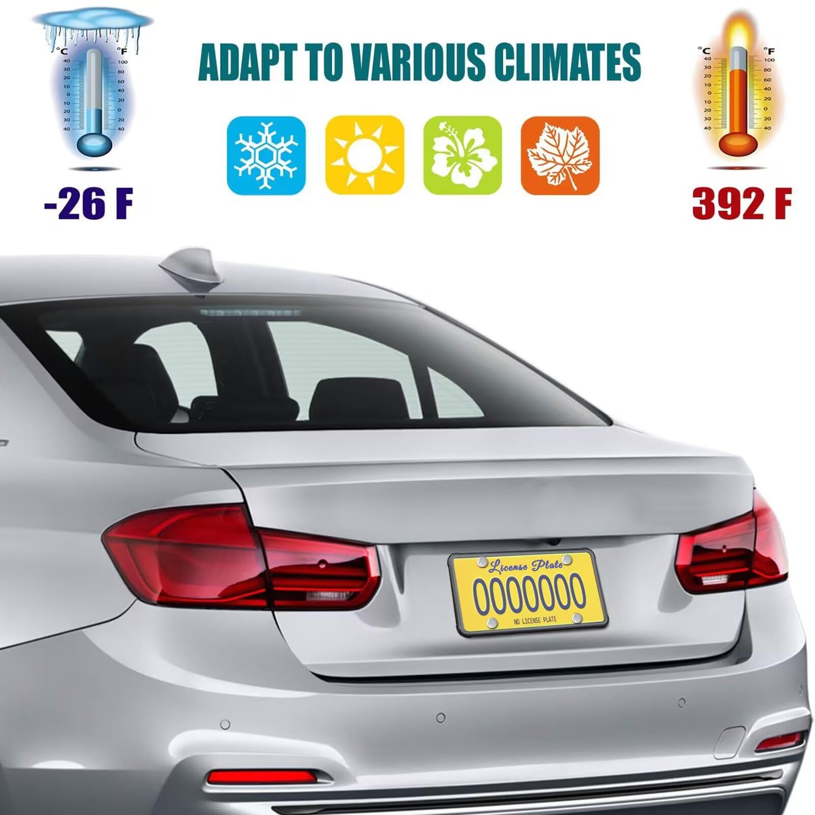 Aootf License Plate Protector- Clear Novelty Number Plate Cover With Silicone Car Tag Frame, Unbreakable Cover To Protect Front