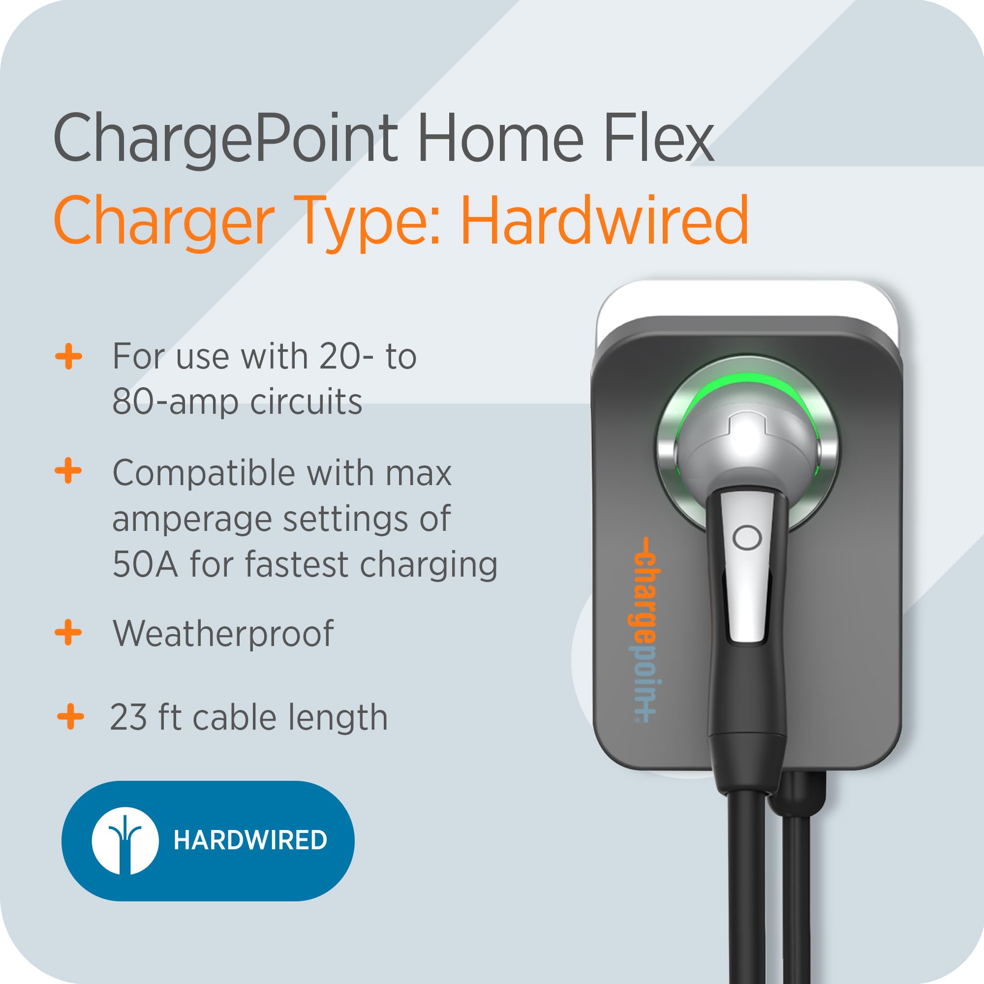 Chargepoint Homeflex Level 2 Ev Charger Nacs, Hardwire Electric Car Charger Compatible With Tesla