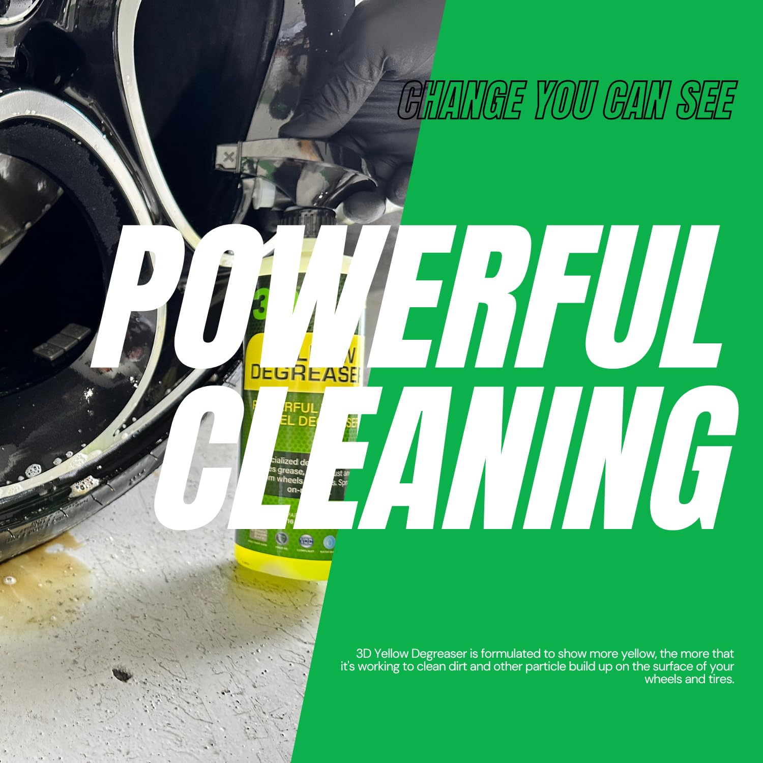 3D Yellow Degreaser Wheel & Tire Cleaner - 128 Fl Oz All-In-One Car Wash Detailing Spray