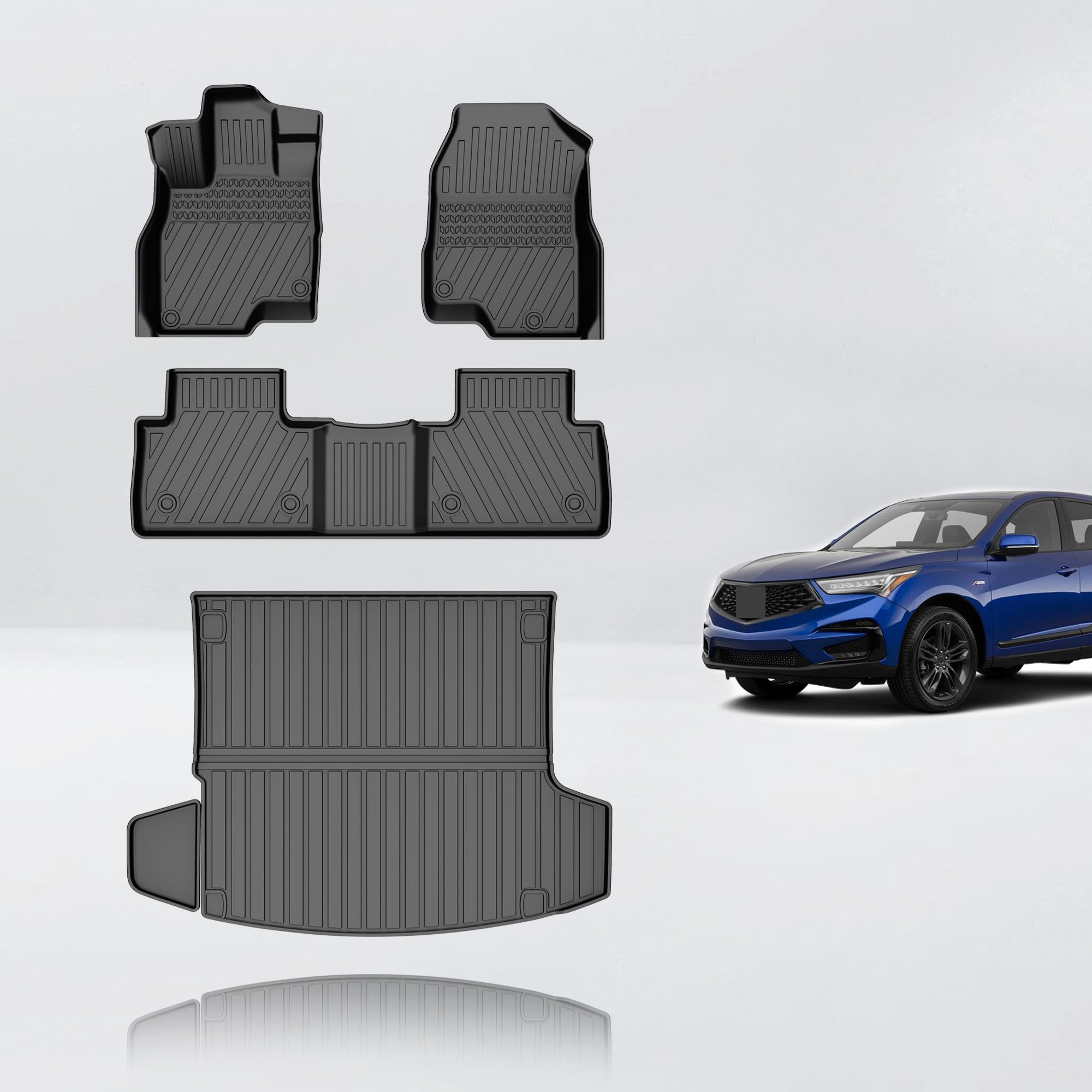 TTX LIGHTING Floor Mats & Cargo Liner for Acura RDX 2019-2024 2025 - Custom Fit Floor Mats and Trunk Mat - All Weather Car Mats 