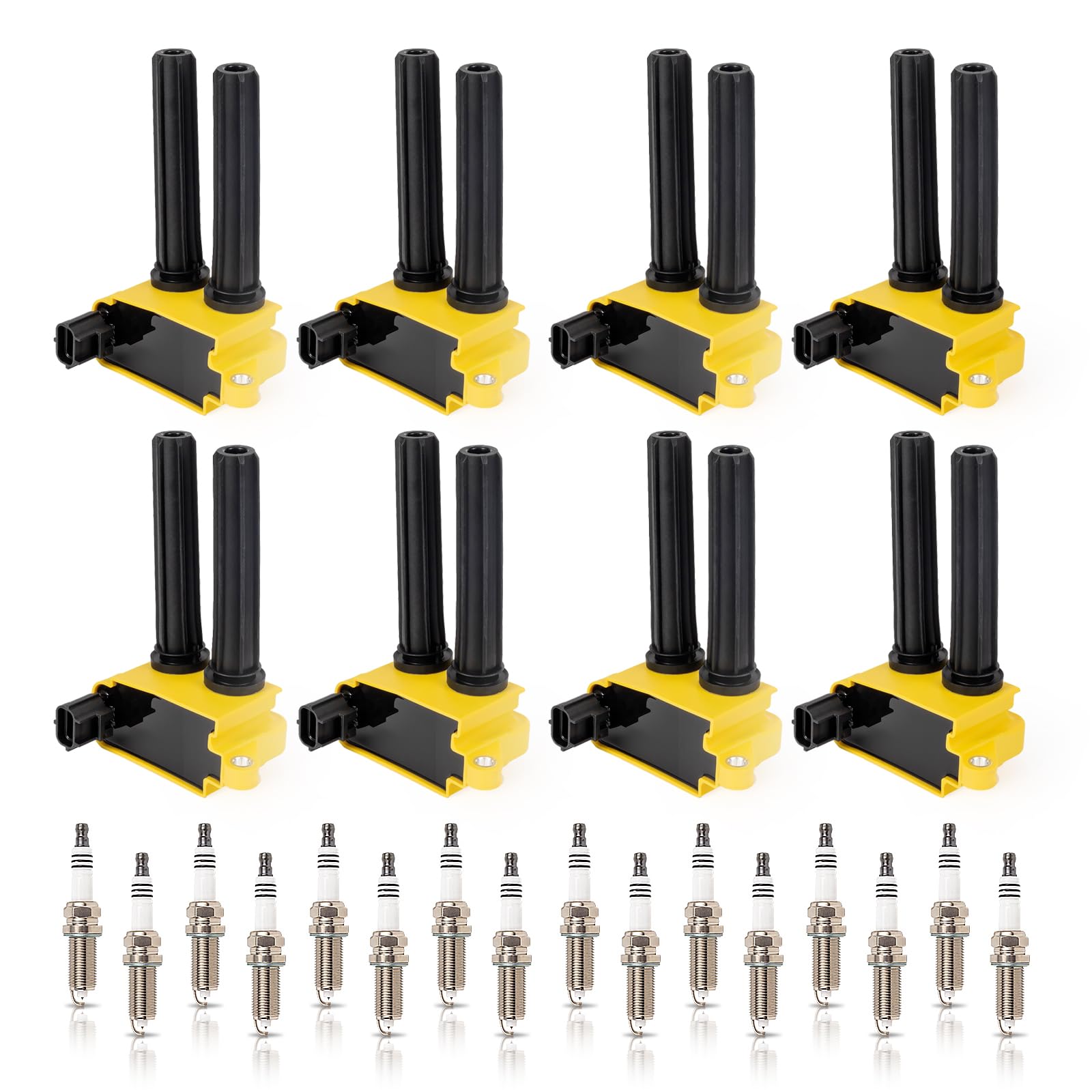 ENA 8 Ignition Coil Pack 16 Iridium Spark Plug Compatible with Chrysler Dodge Jeep Ram Aspen Challenger Durango Commander Grand 