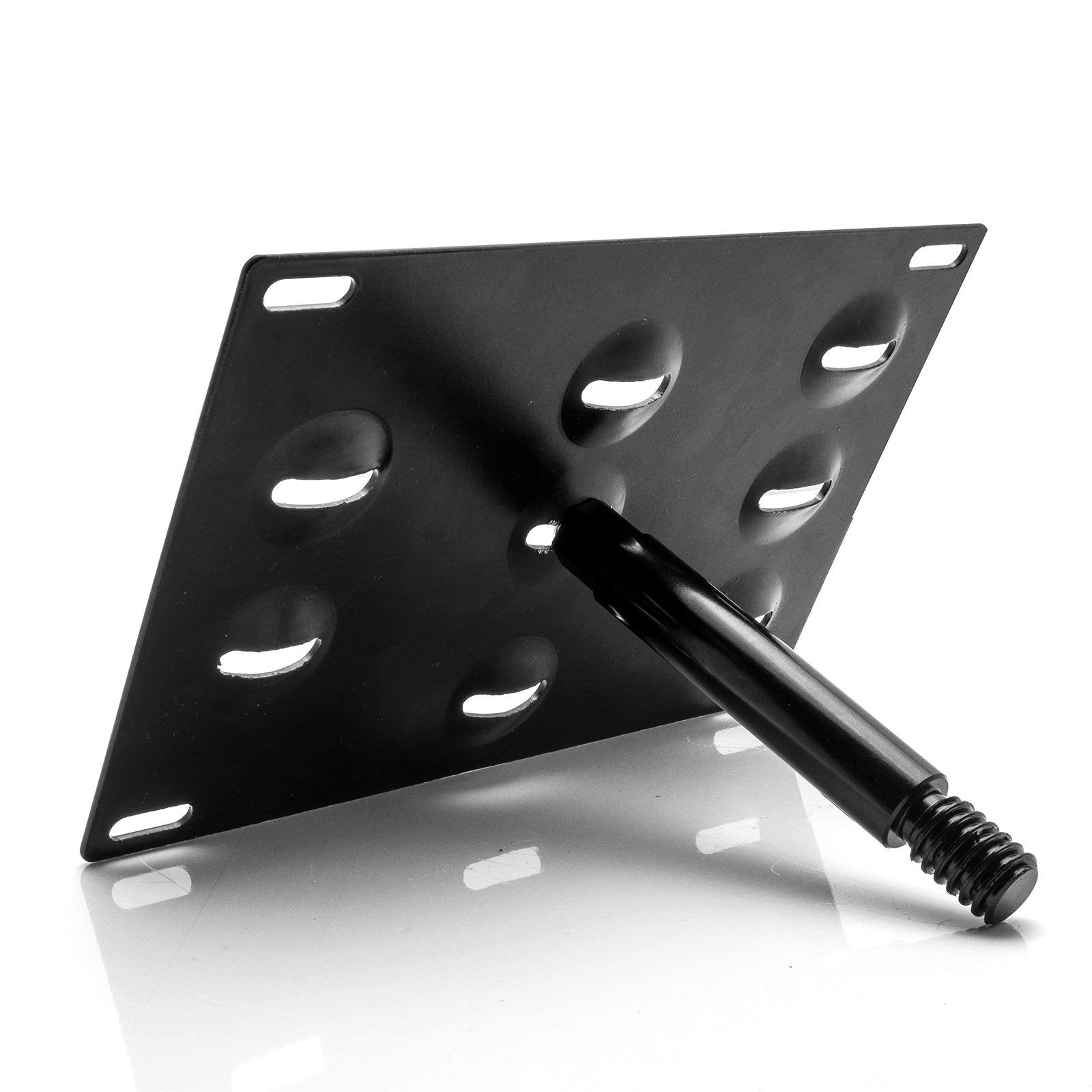 Xotic Tech Tow Hook License Plate Screw On Mount Bracket Compatible With Ford Focus Rs 2016 2017 2018 (Black)
