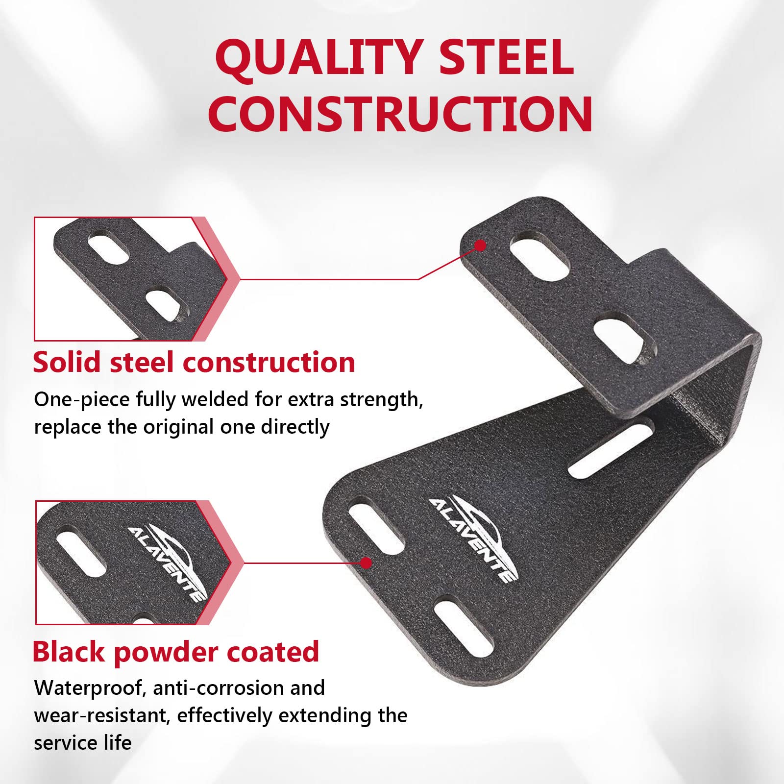 ALAVENTE High Lift Jack Mount Hinge Mounting Hood Bracket for Jeep Wrangler CJ 1944-1986 / YJ 1987-1995 / TJ 1997-2006 (Pair, Bl