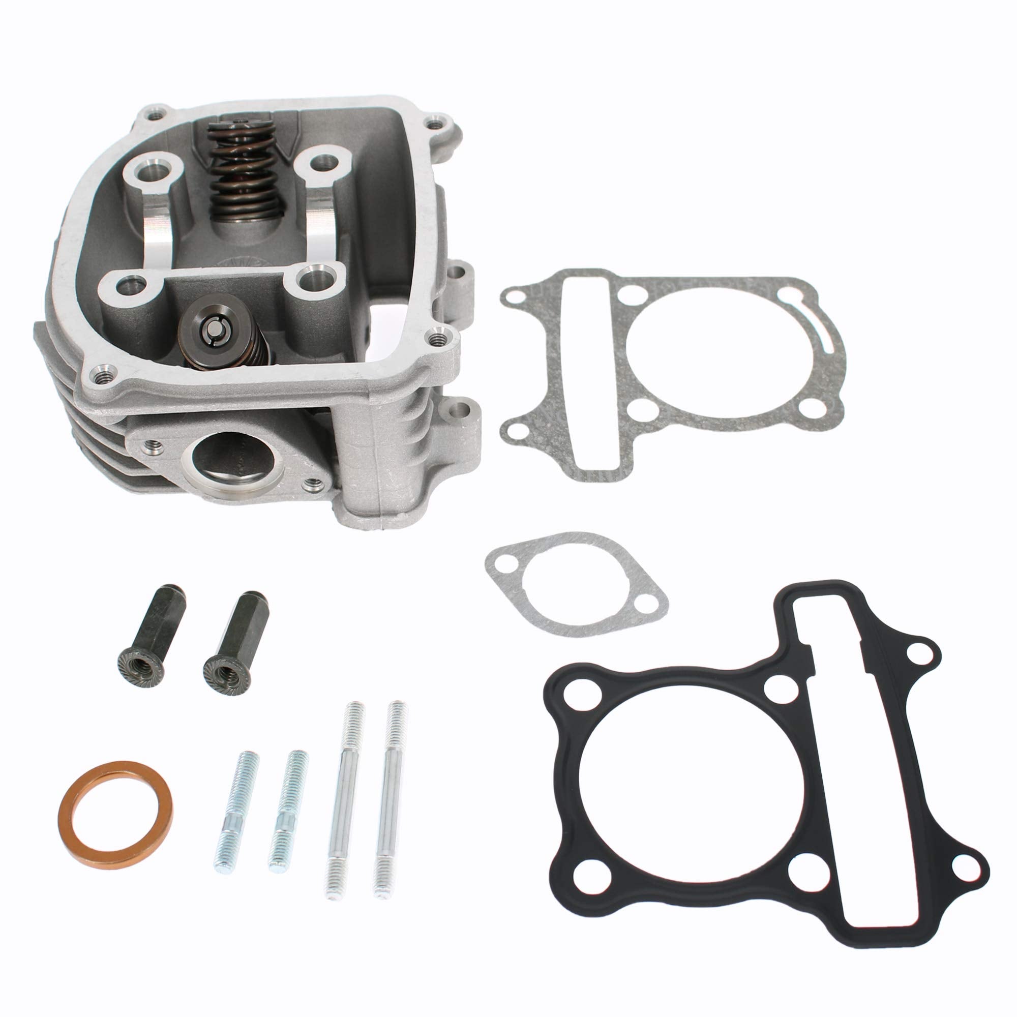 Glixal ATGT-018 GY6 125cc to 150cc 57.4mm Cylinder Head Asyy with Valves set for 152QMI 157QMJ Scooter Moped ATV Go Kart Quad En