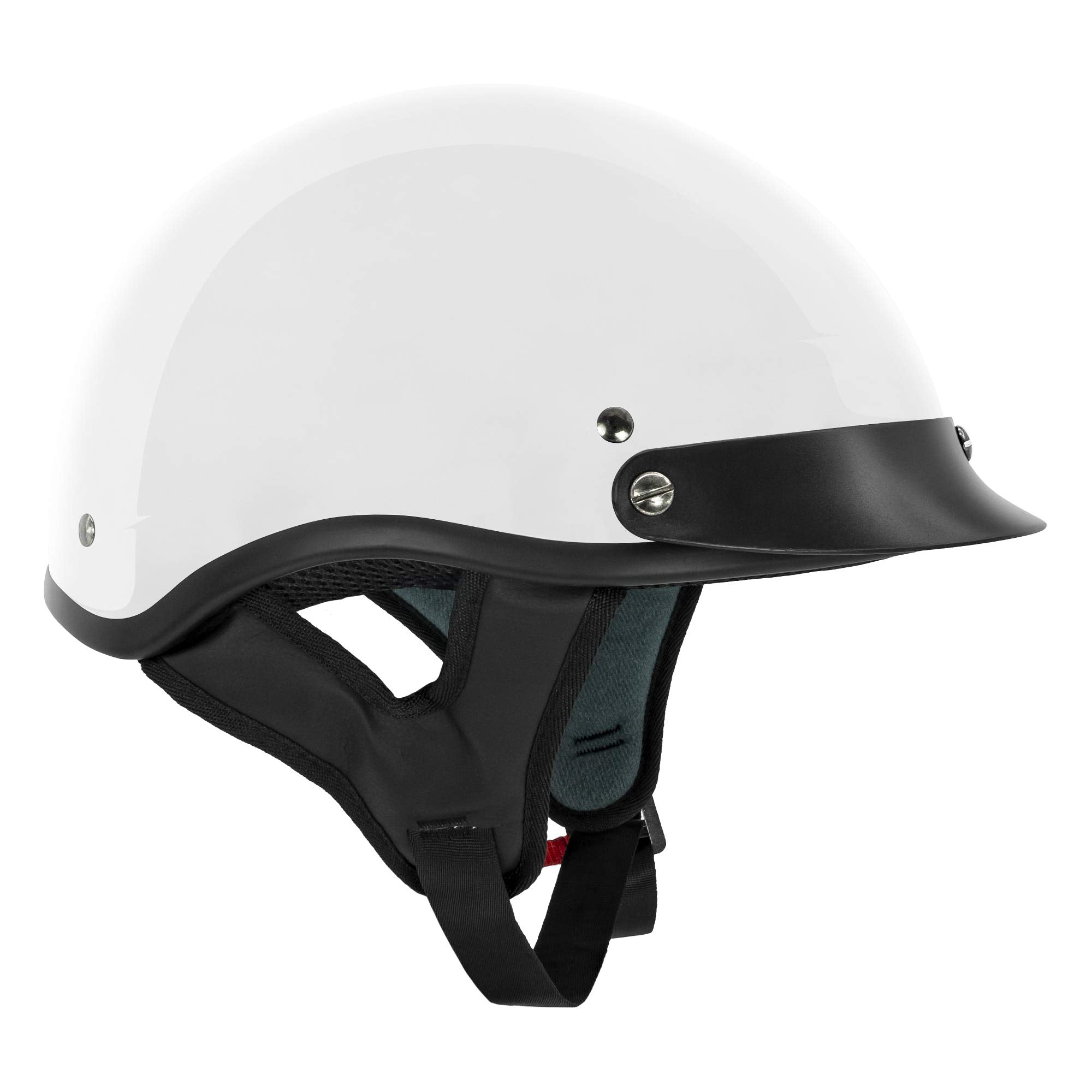 Vcan Cruiser Gloss White Motorcycle Half Helmet (Large)