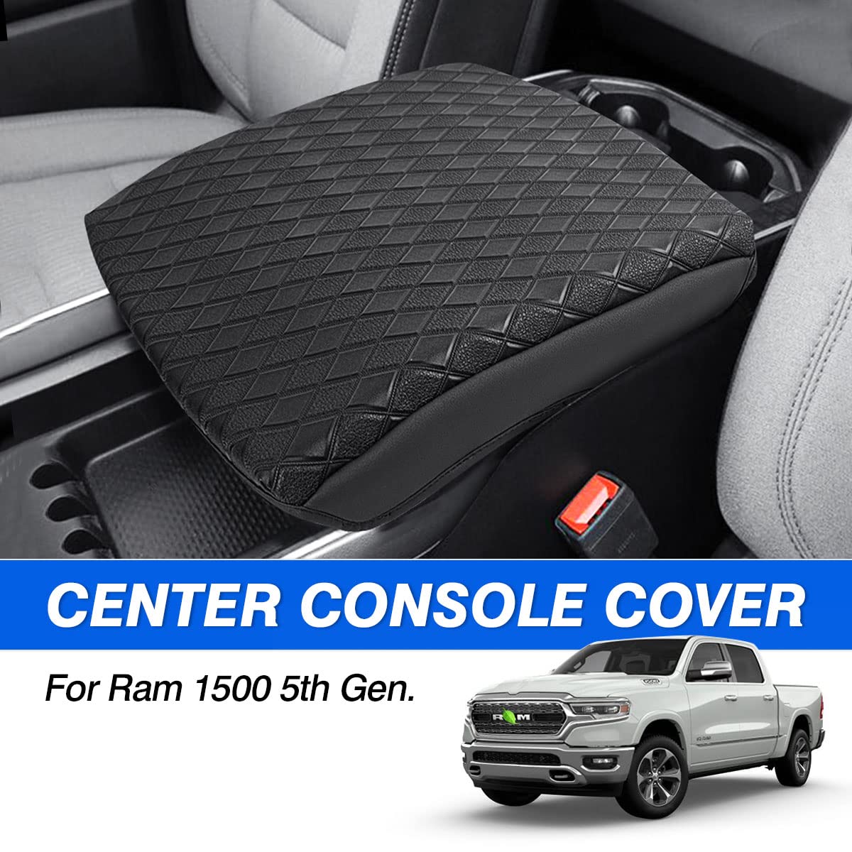 Karltys Leather Console Cover for 2022-2025 Toyota Corolla Cross, Black, Anti-Scratch, Waterproof Armrest Protector