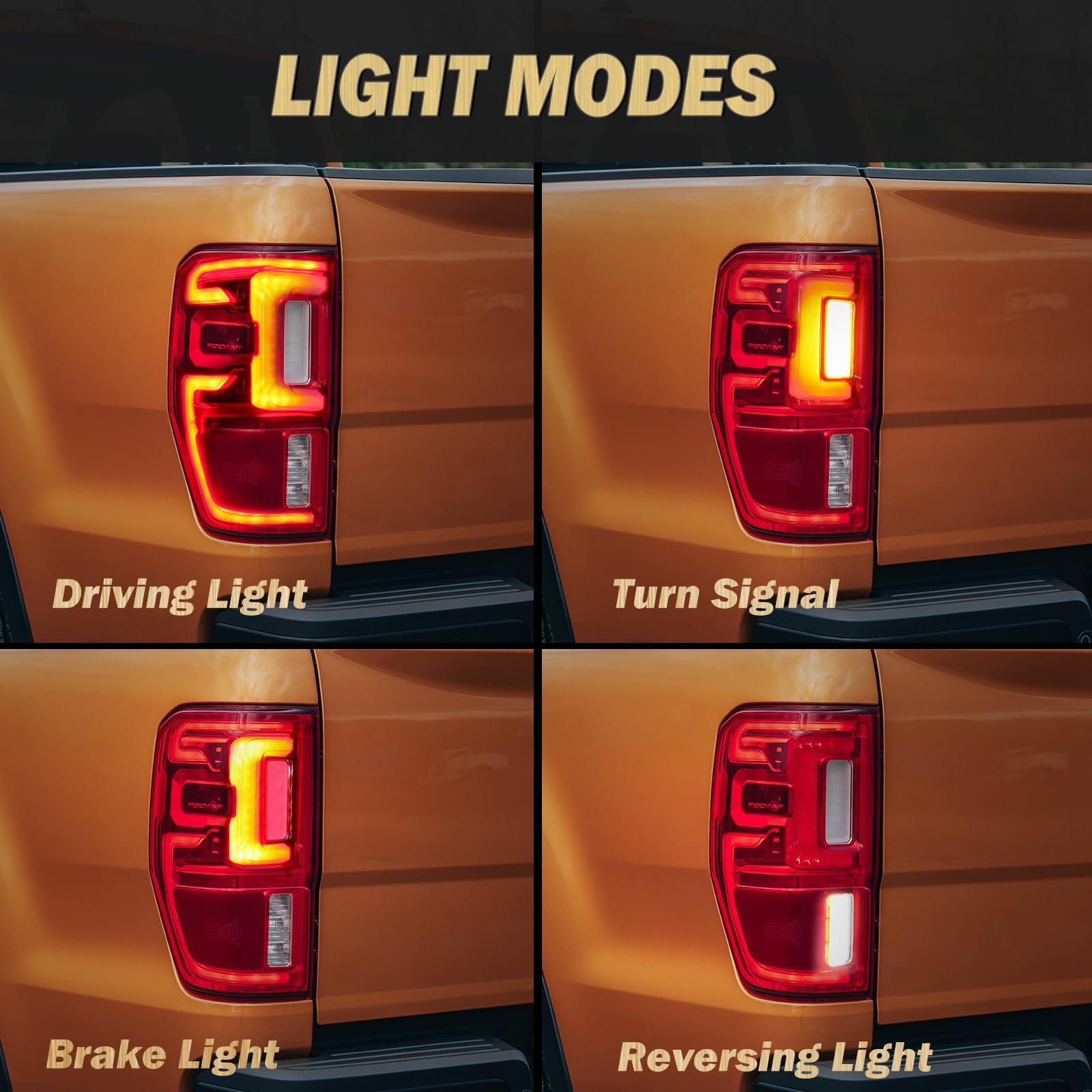 KAPAMZ LED Tail Lights for 2019-2023 Ford Ranger, Left Driver Side, with Blind Spot Detection, KB3Z-13405-G