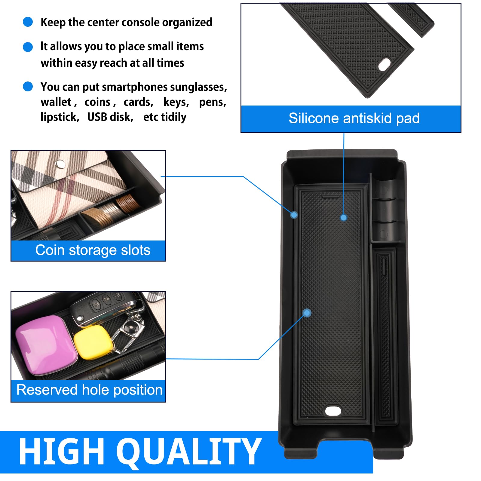 Shaohao For 2023 2024 Toyota Prius Console Organizer Tray, For Toyota Prius 2023 2024 Accessories Console Tray 2023 2024 Prius Le Xle Limited Storage Box Organizer For 2023 2024 Toyota Prius Prime