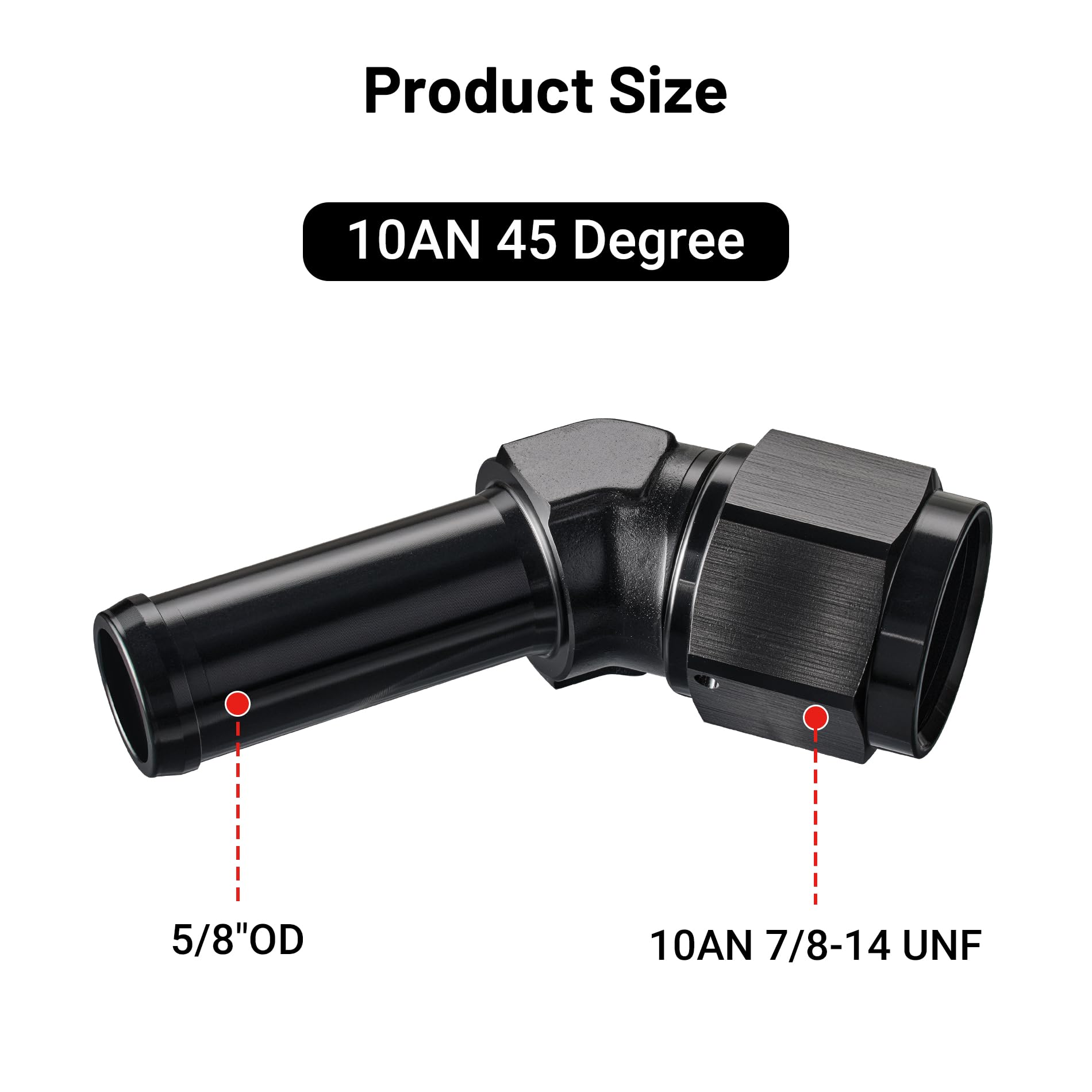 Evil Energy 10An Female To 5/8'' Barb Hose Fitting 45 Degree Swivel