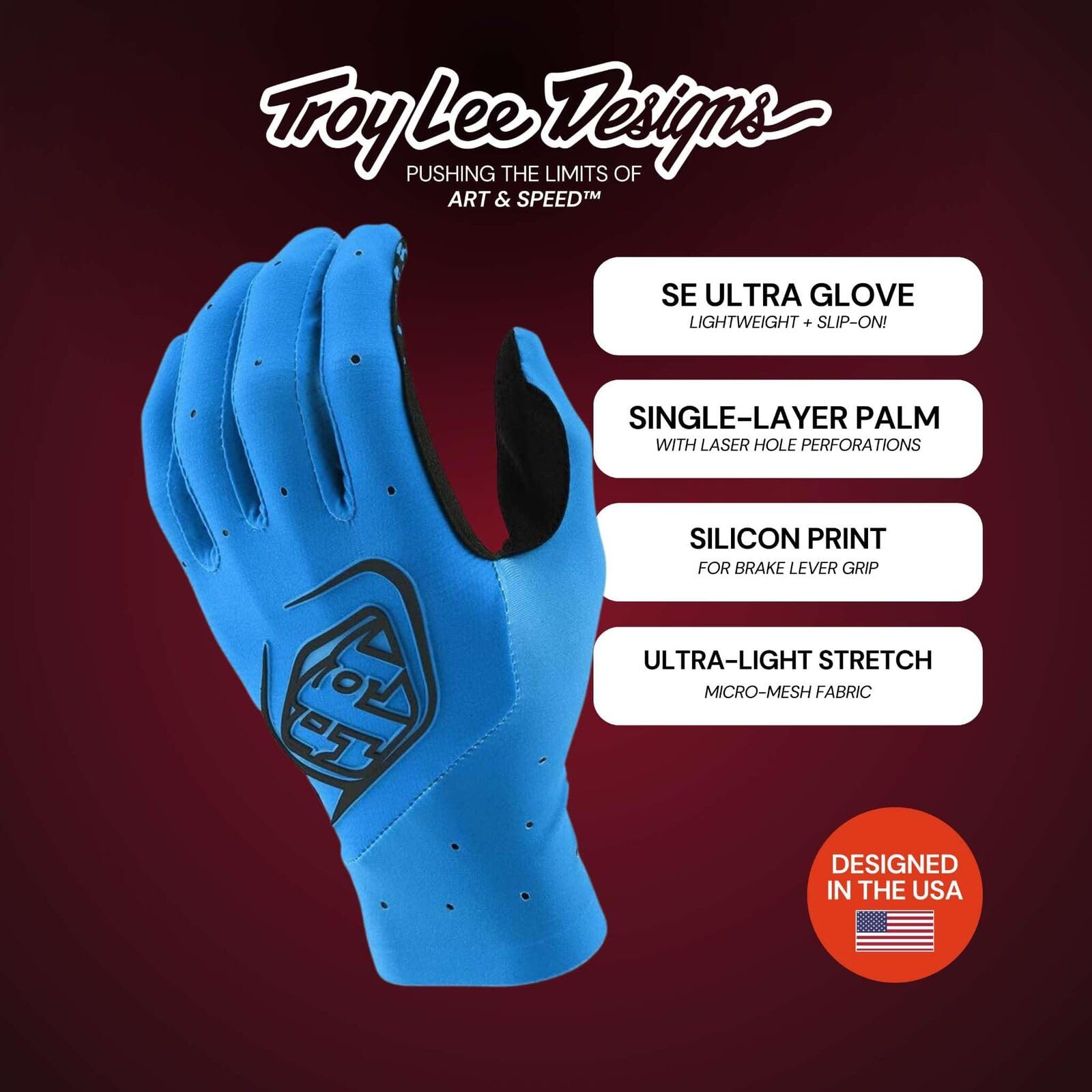 Troy Lee Designs 2023 SE Ultra Gloves (Medium) (Blue)