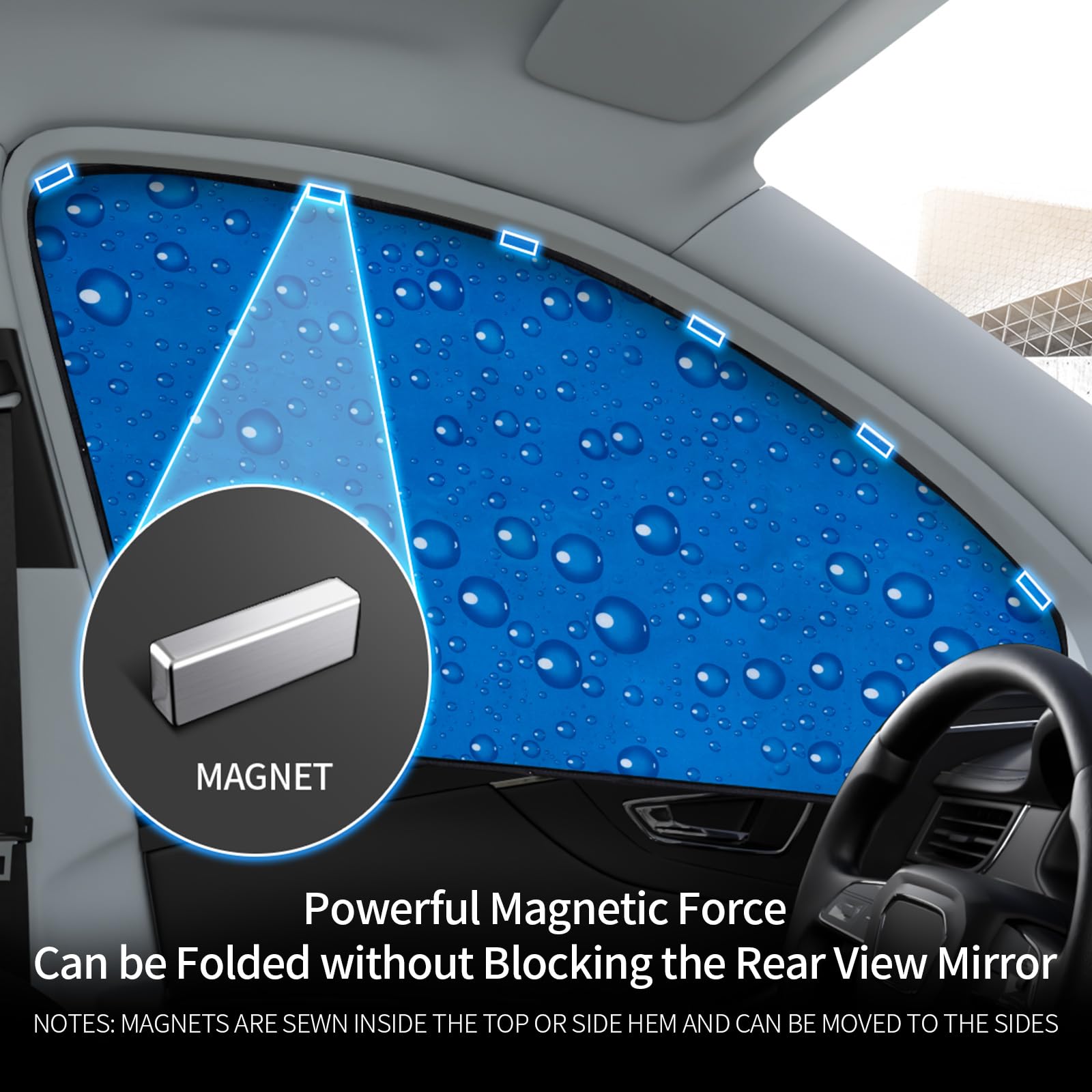 Aokway Side Window Sun Shade For Baby - 2 Pack Double Thickness Auto Windshield Sunshades Curtain, Universal Fit For Driver, Uv Protection