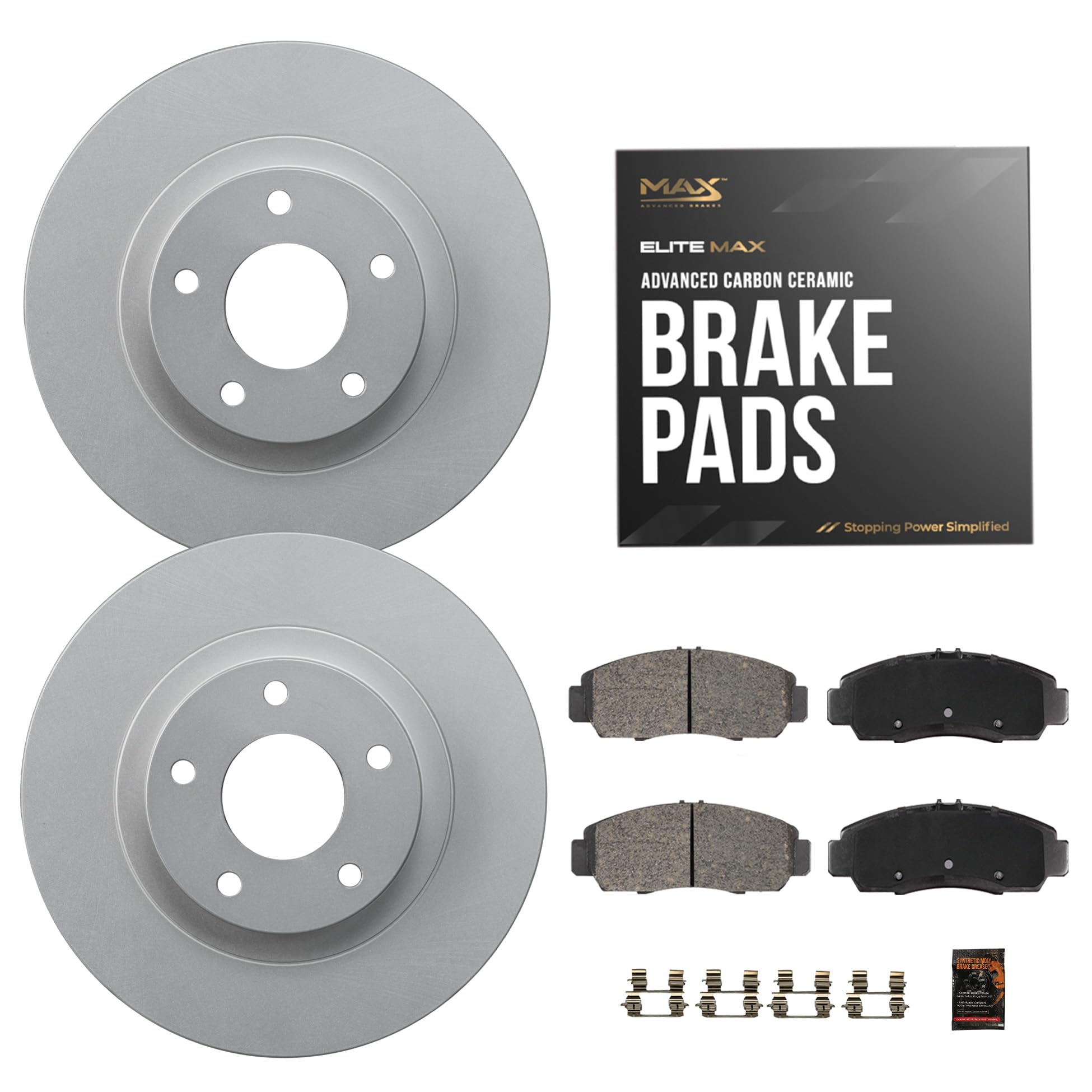 Max Advanced Brakes Front Brake Kit Compatible With 2012-2014 2015 2016 2017 2018 2019 2020 Vw Passat Tiguan Limited Replacement