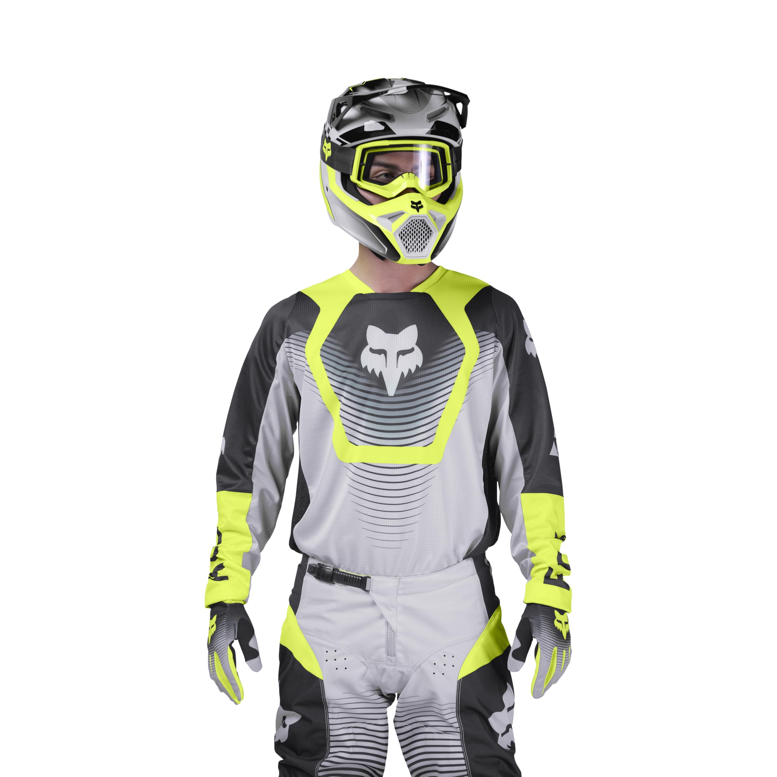 Fox Racing Mens 180 Collect Motocross Dirt Bike Jersey, Grey/Yellow, X-Large