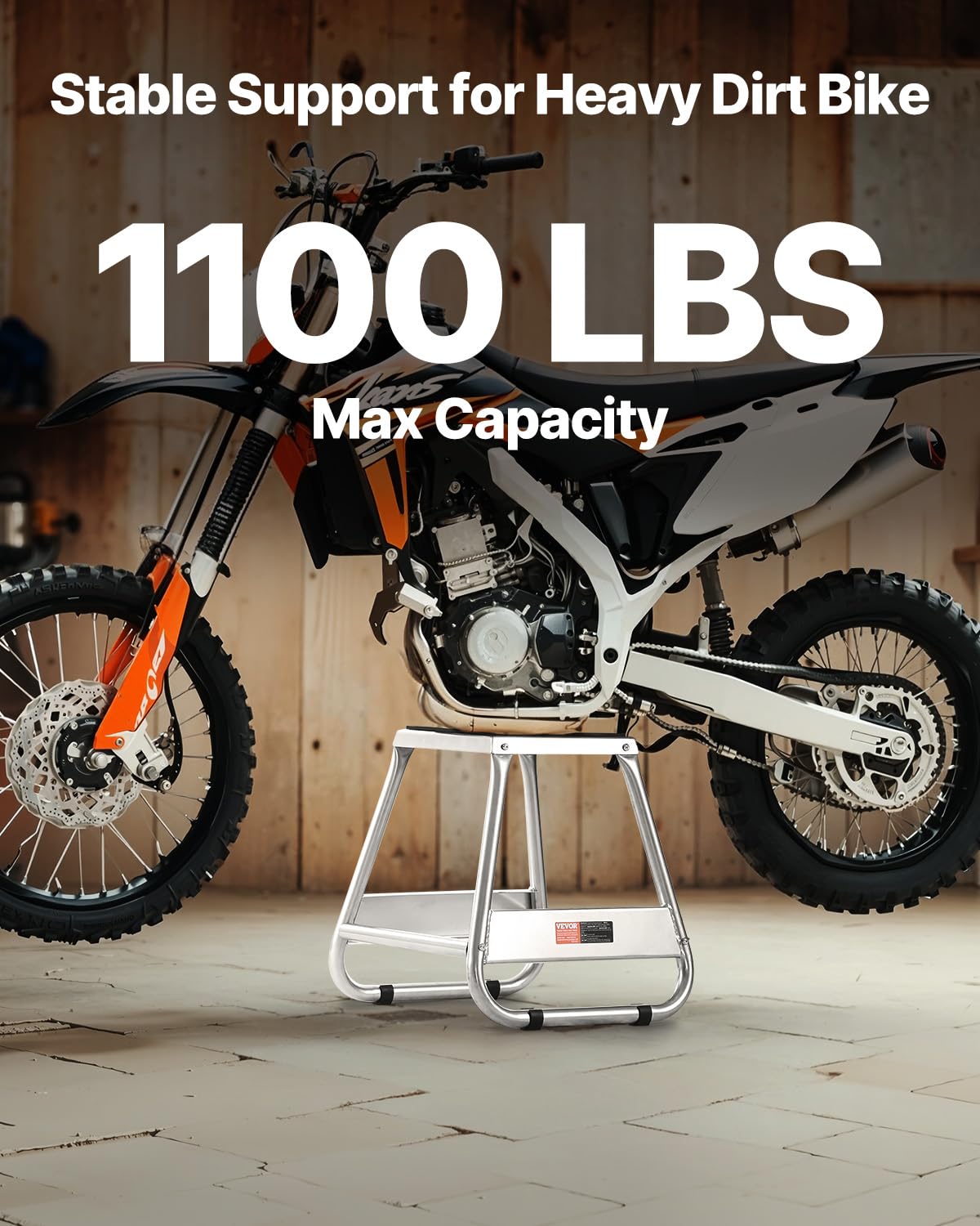 VEVOR Dirt Bike Stand, 1100 lbs Load Capacity Dirtbike Pit Stand, Universal Non-Slip Off-Road Steel Heavy Duty Dirtbike Maintena