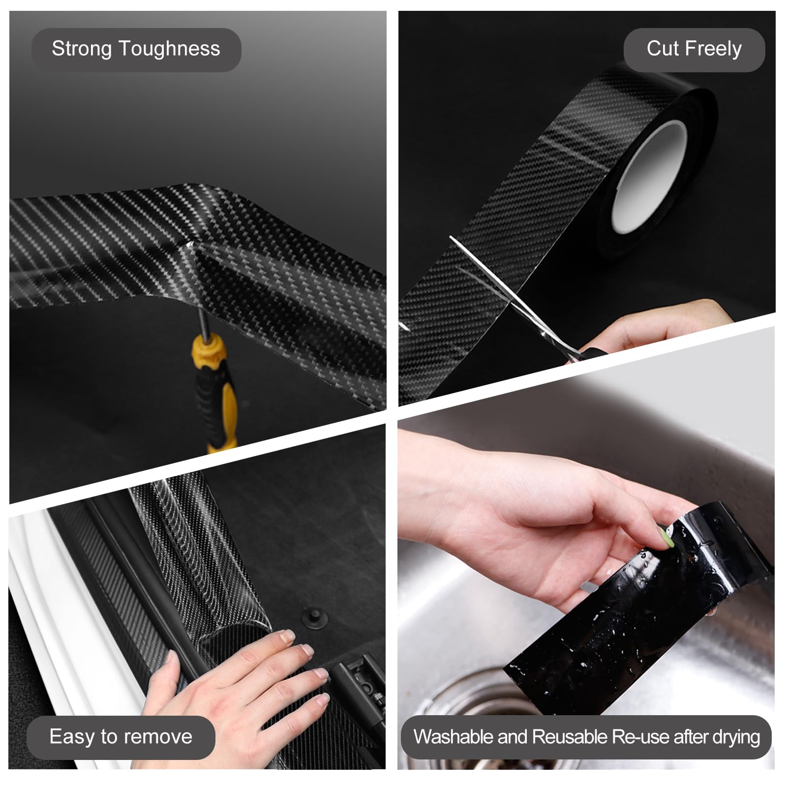 Storystore Universal Car Door Edge Guard Door Sill Protector, Automotive Anti-Collision Strip for Car Door Edge/Front and Rear B